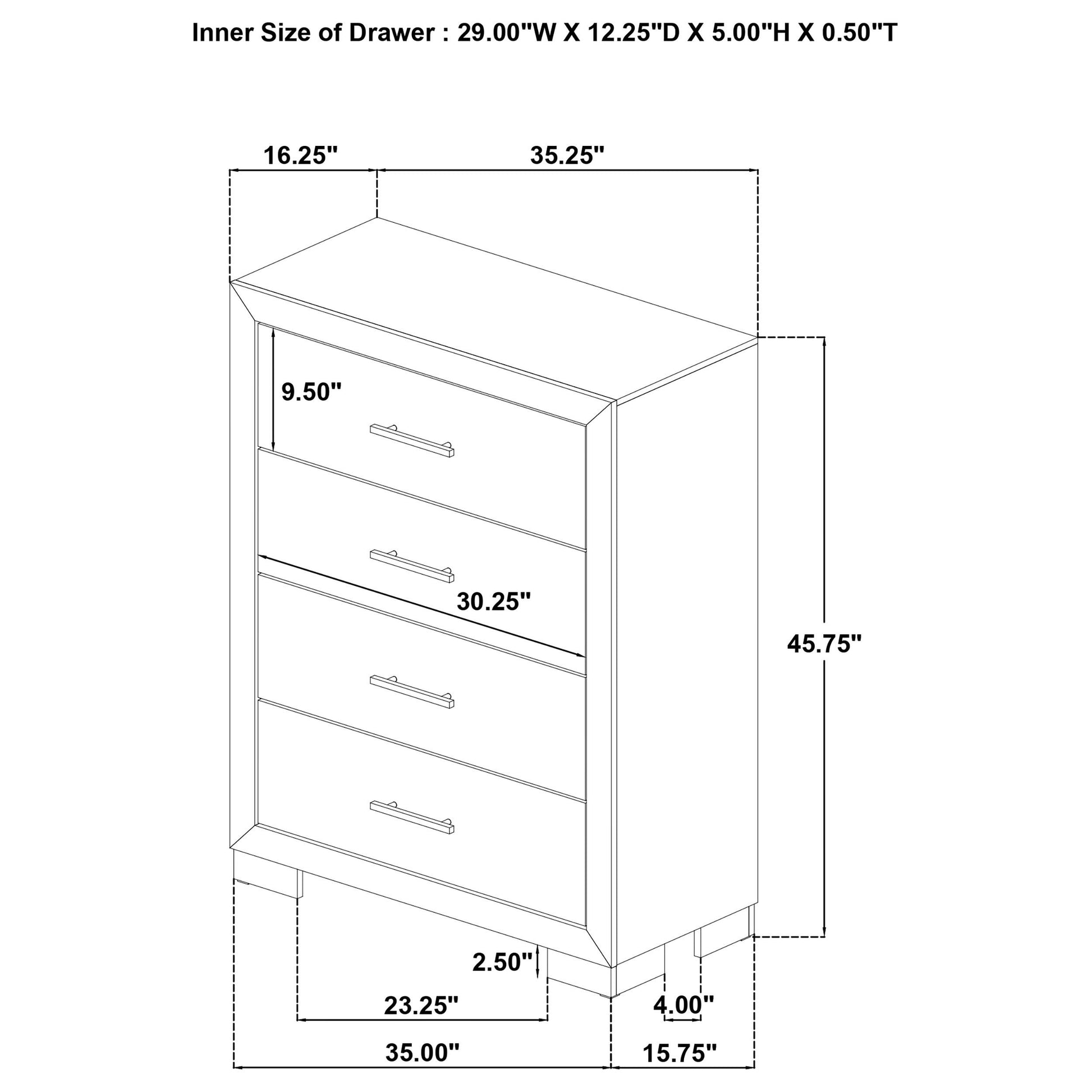 Coaster Furniture Arielle 223115 4-drawer Bedroom Chest - Light Oak IMAGE 9