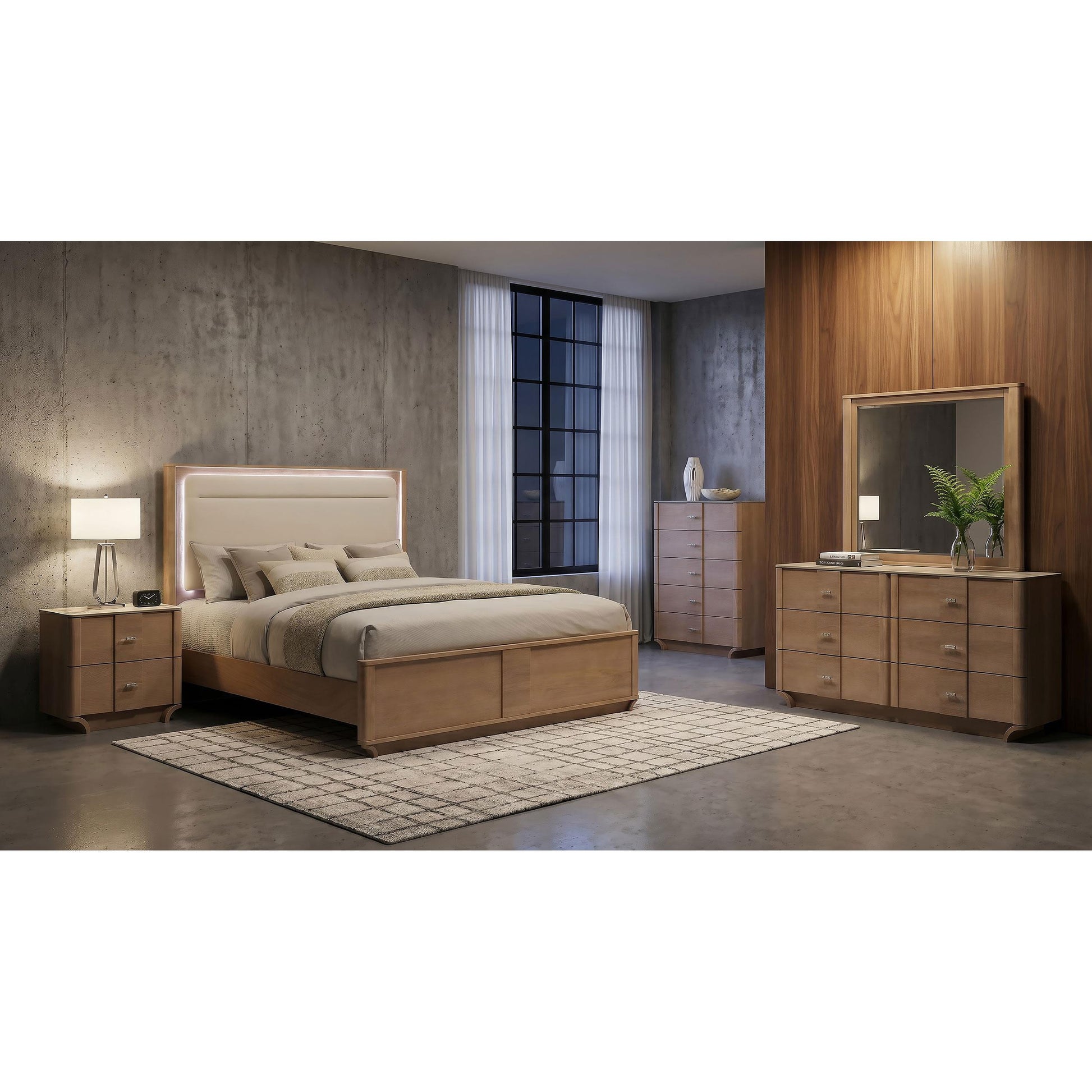  Coaster Furniture Leanne 223134 Dresser Mirror - Light Oak IMAGE 3