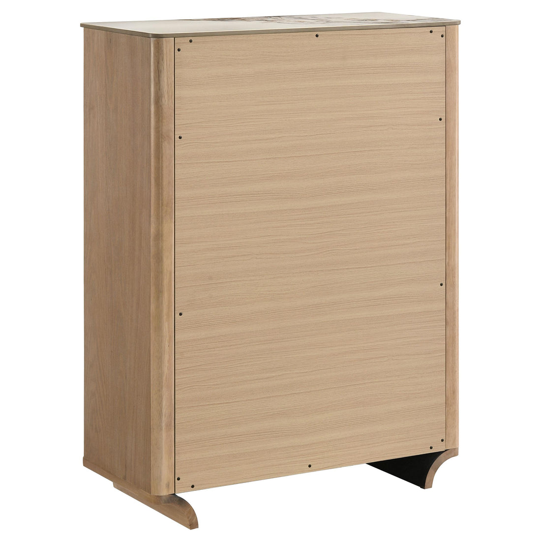 Coaster Furniture Leanne 223135 5-drawer Sinter Stone Top Chest - Light Oak IMAGE 1