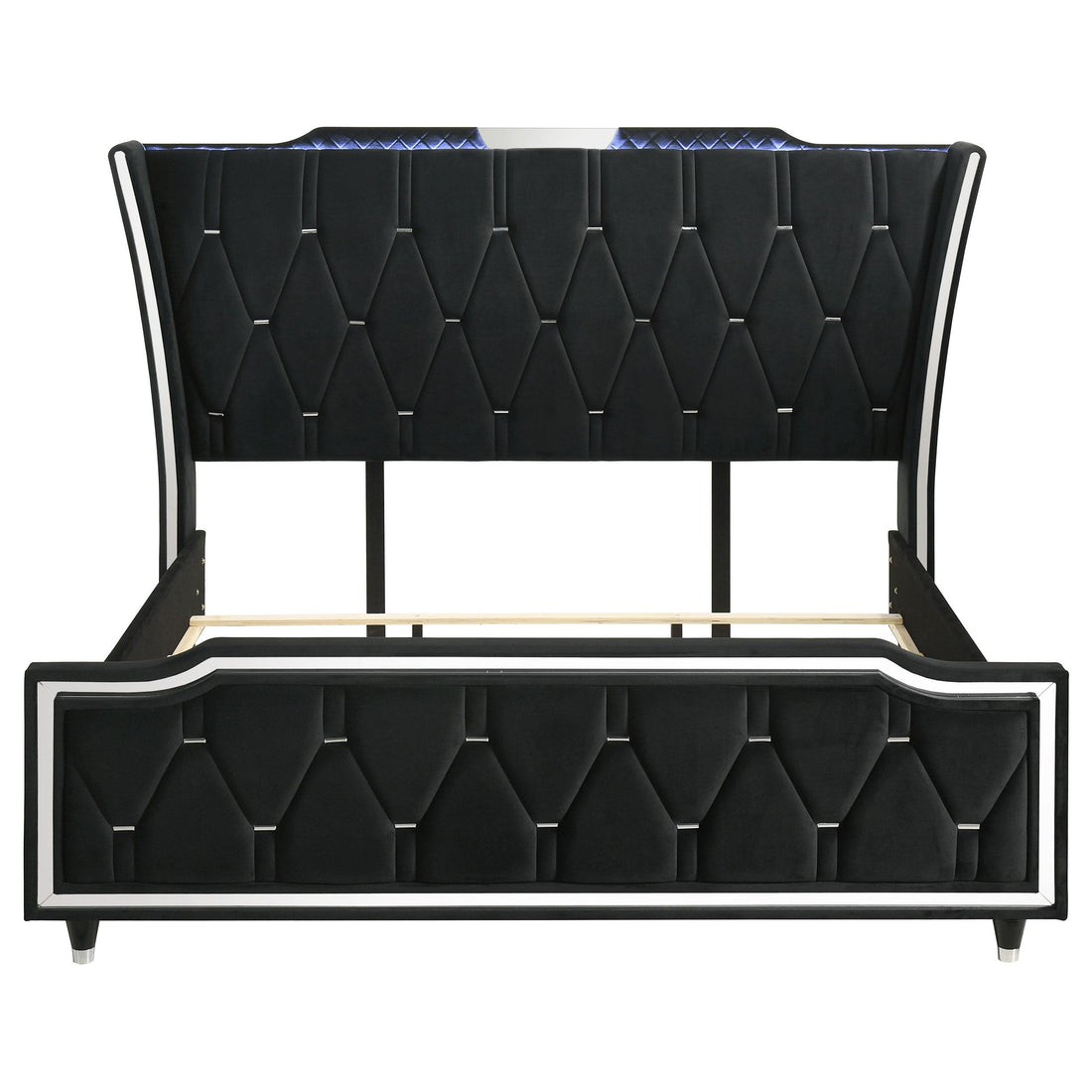  Coaster Furniture Lorient 223161KE Eastern King LED Upholstered Bed - Black IMAGE 1