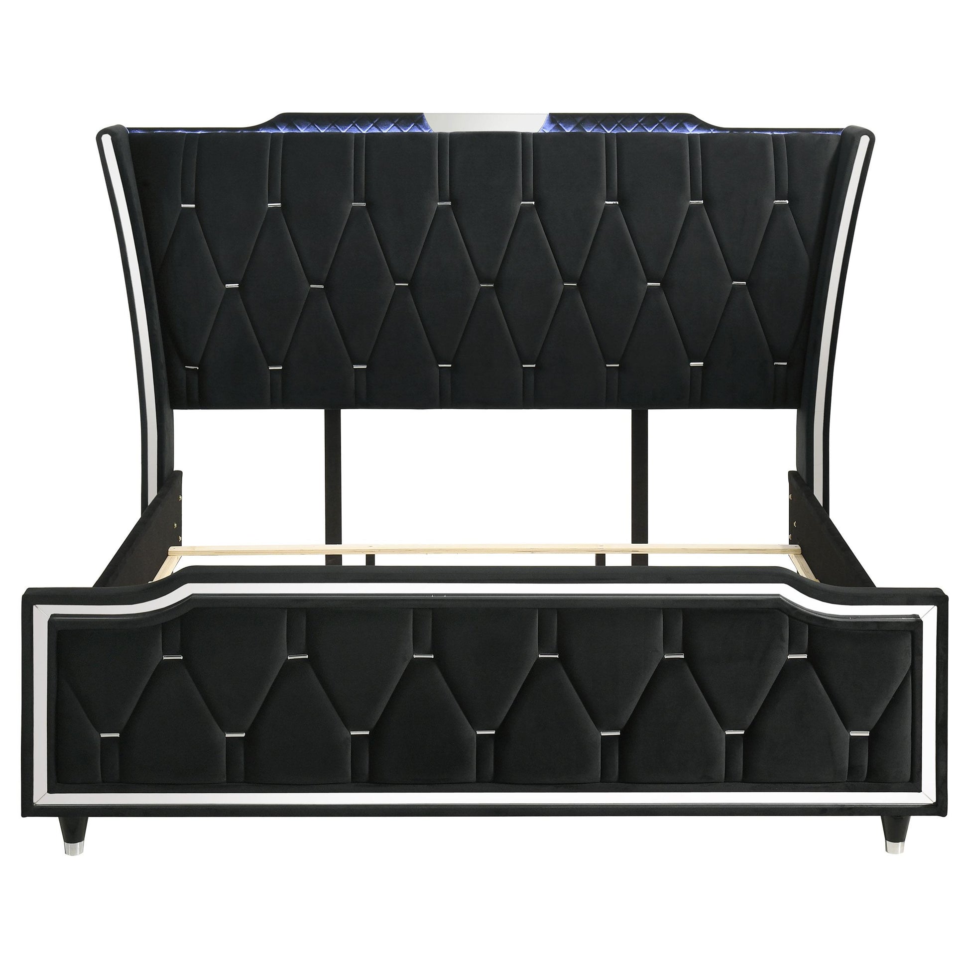  Coaster Furniture Lorient 223161KE Eastern King LED Upholstered Bed - Black IMAGE 3