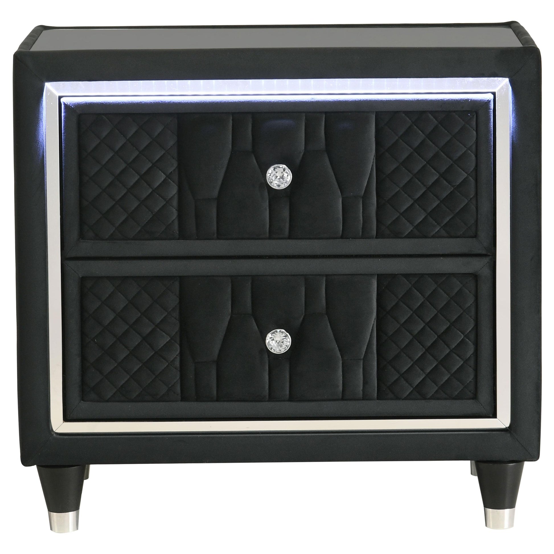  Coaster Furniture Lorient 223162 2-drawer LED Nightstand with USB - Black IMAGE 8