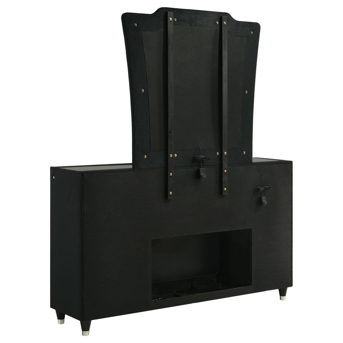  Coaster Furniture Lorient 223163FBM 8-drawer LED Flame Box Dresser and Mirror - Black IMAGE 1