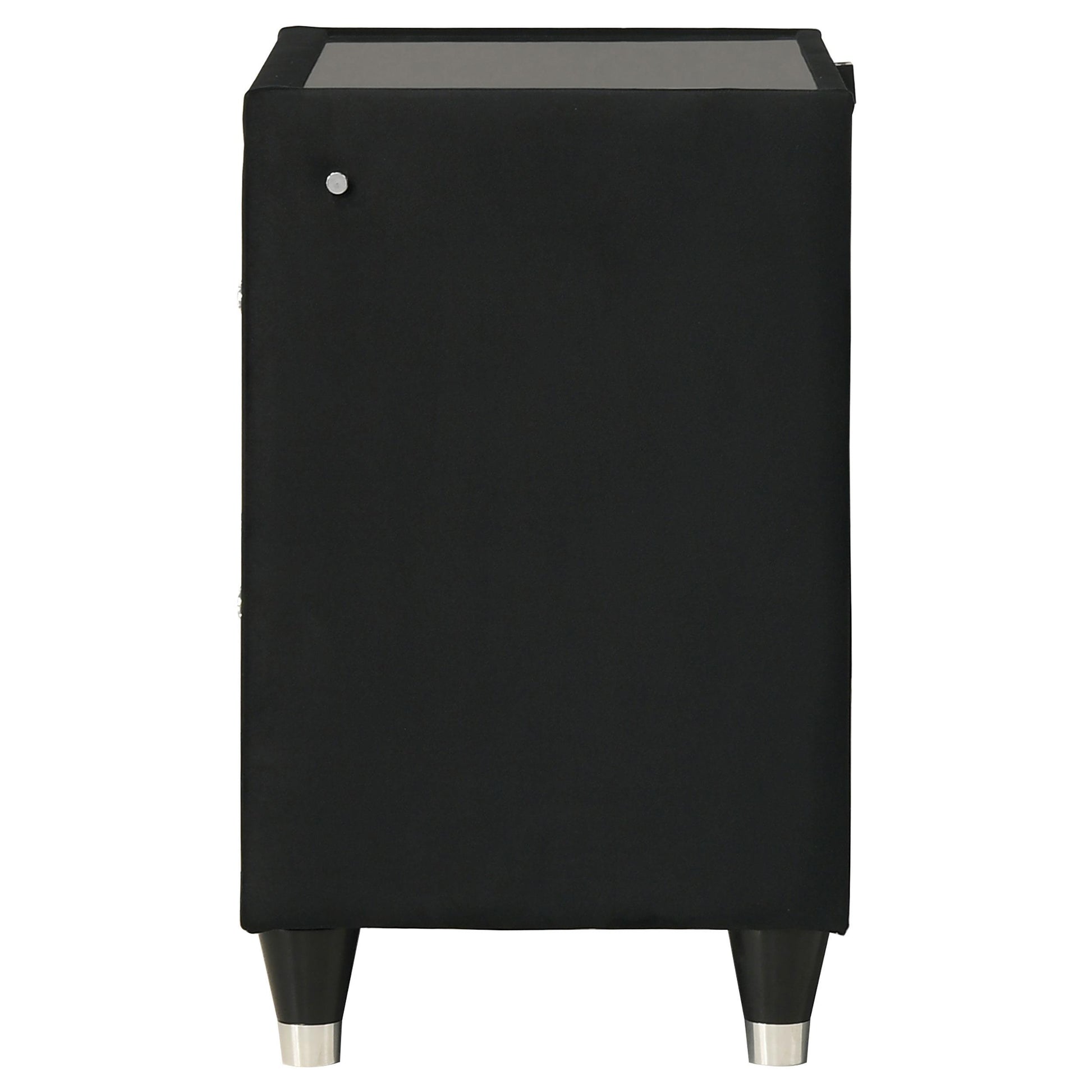  Coaster Furniture Ravenne 223192 2-drawer Velvet Upholstered LED Nightstand with USB - Black IMAGE 14