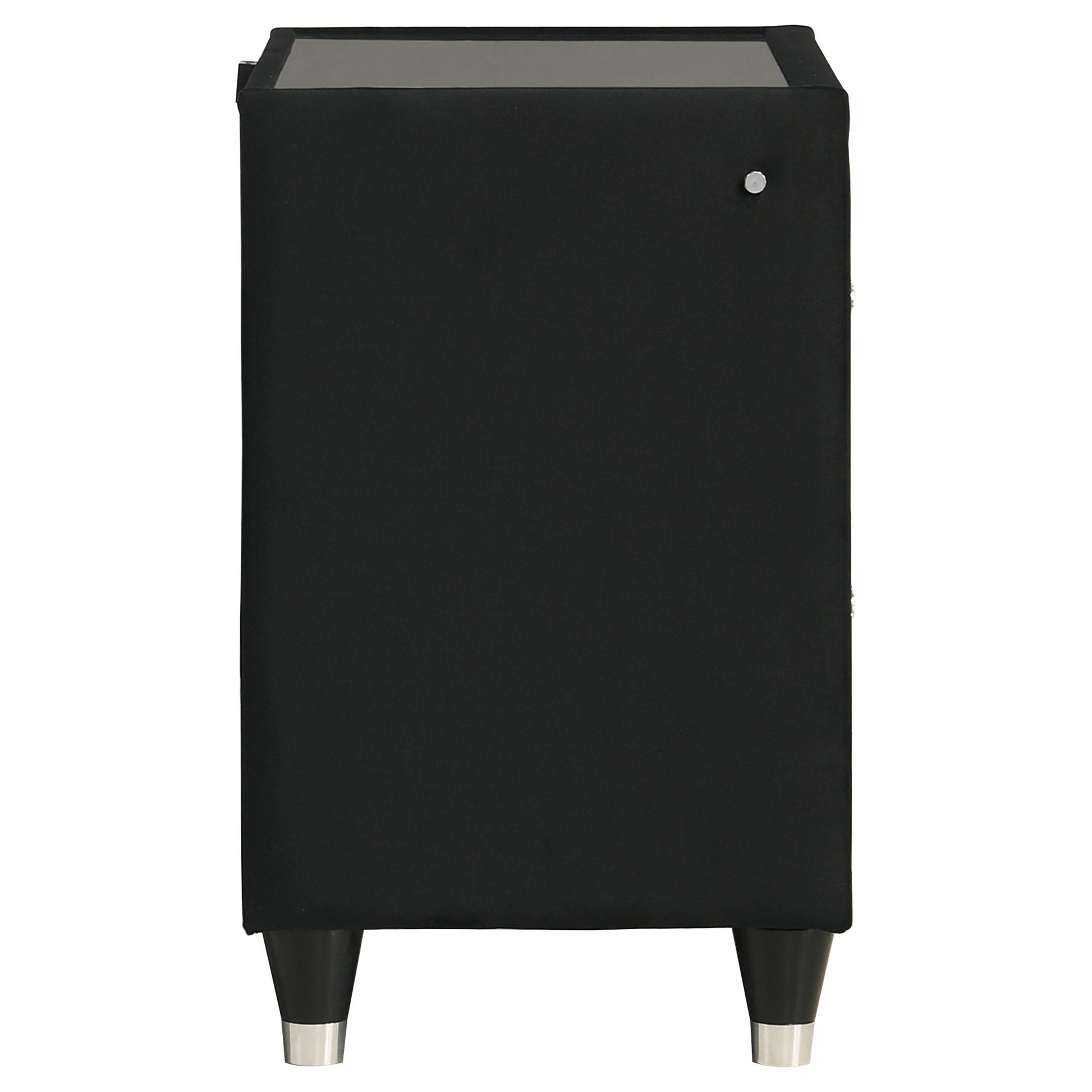  Coaster Furniture Ravenne 223192 2-drawer Velvet Upholstered LED Nightstand with USB - Black IMAGE 9