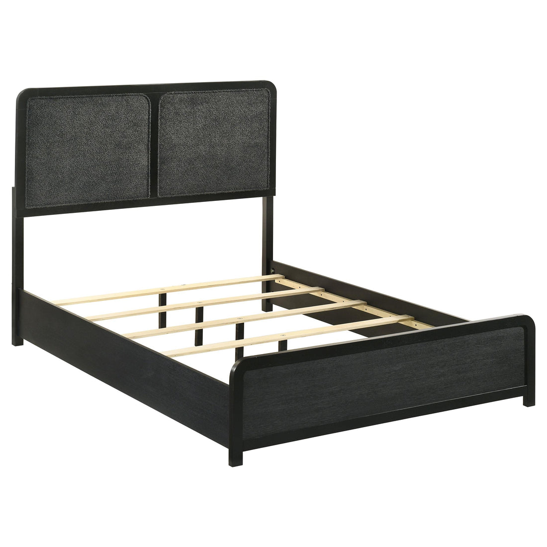  Coaster Furniture Cavelle 223661F 51-inch Upholstered Full Panel Bed - Black IMAGE 1