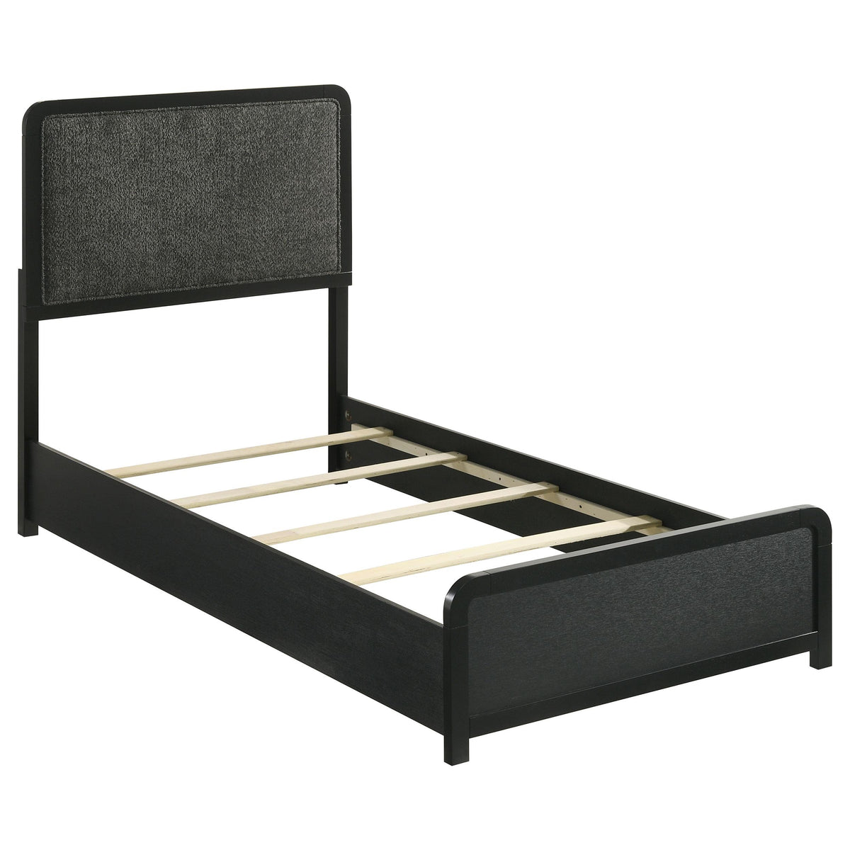  Coaster Furniture Cavelle 223661T 51-inch Upholstered Twin Panel Bed - Black IMAGE 3