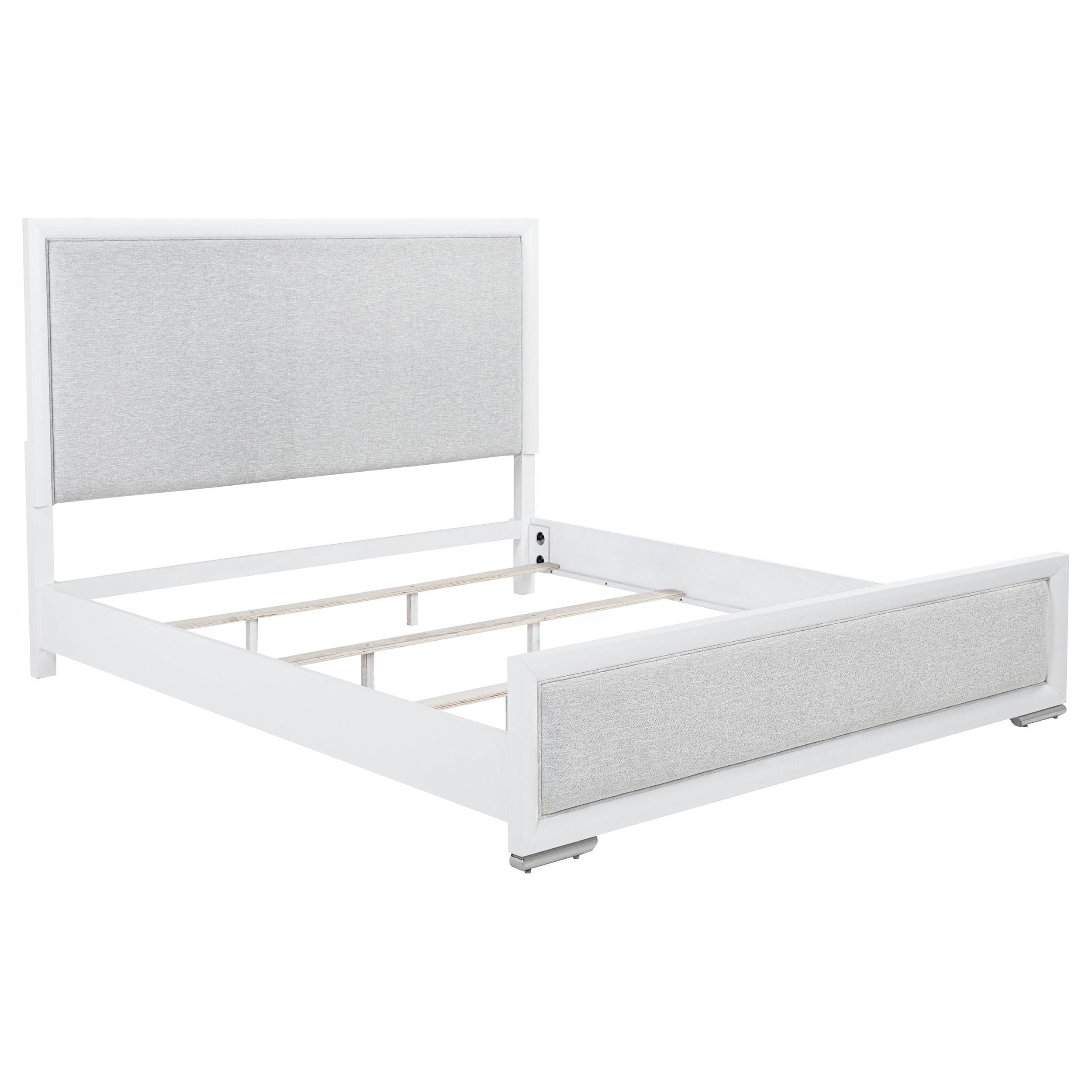  Coaster Furniture Gracemont 225071KE 57-inch Eastern King Panel Bed - Grey/White IMAGE 1