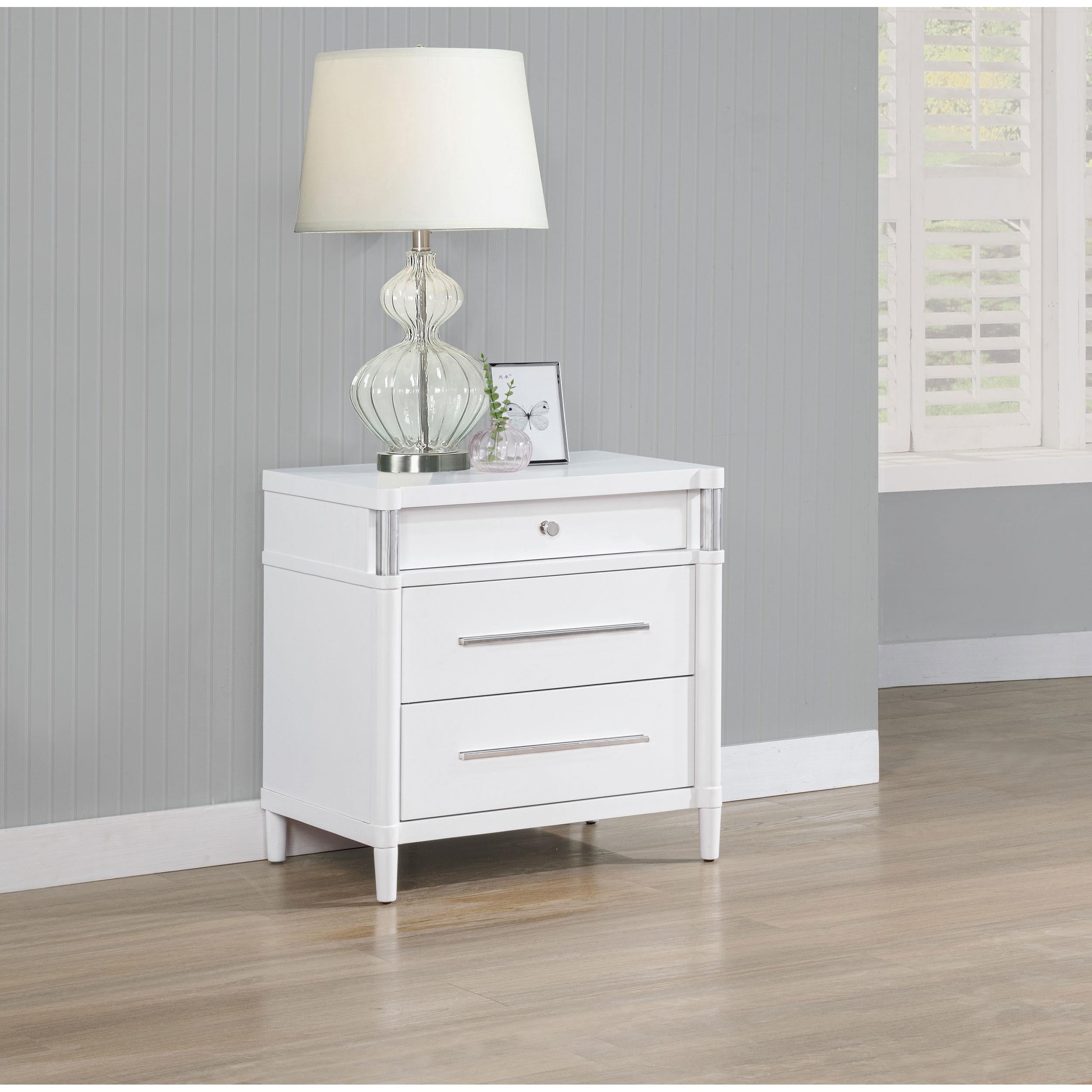 Coaster Furniture Gracemont 225072 3-drawer Bedroom Nightstand Bedside Table - White IMAGE 4