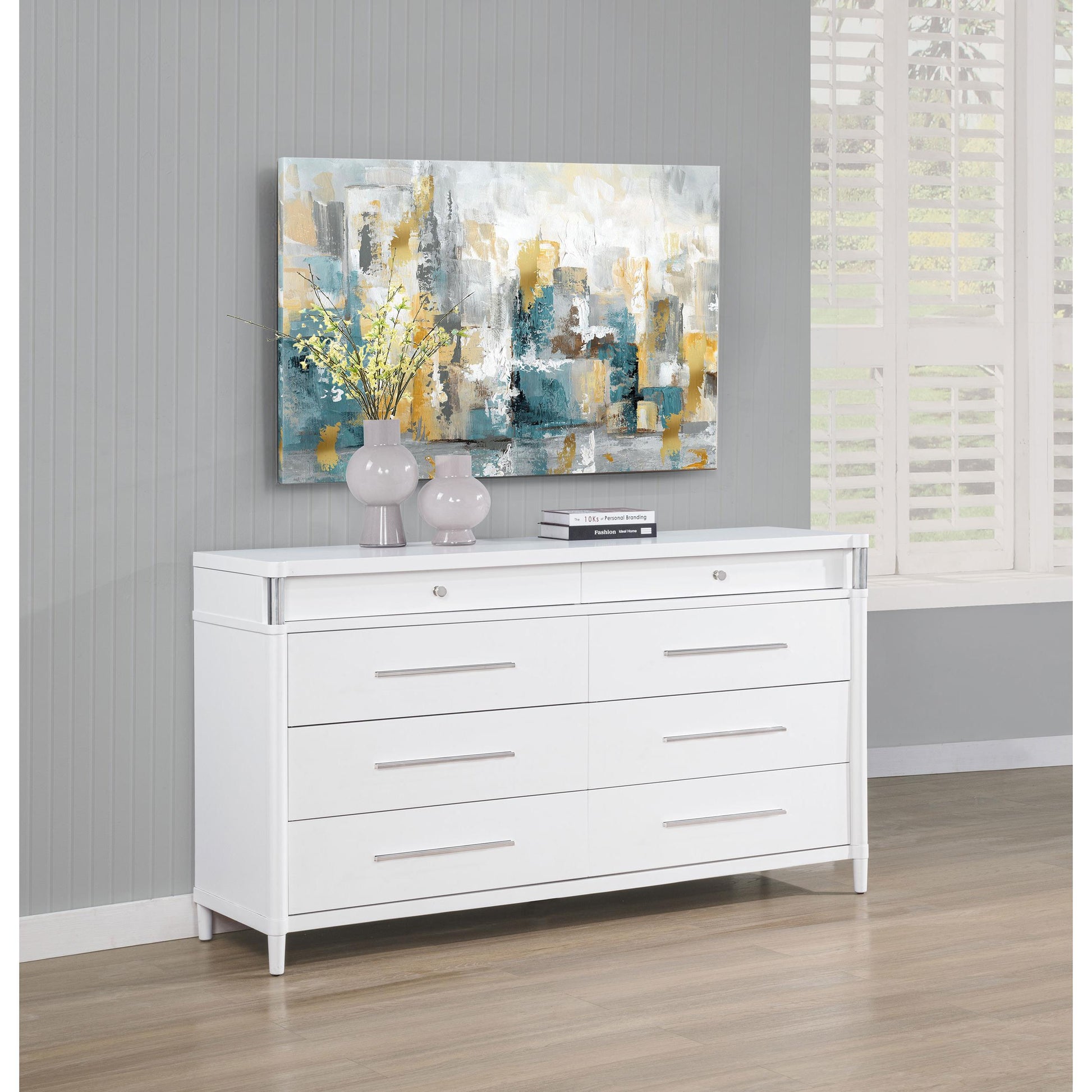  Coaster Furniture Gracemont 225073 8-drawer Bedroom Dresser Cabinet - White IMAGE 5