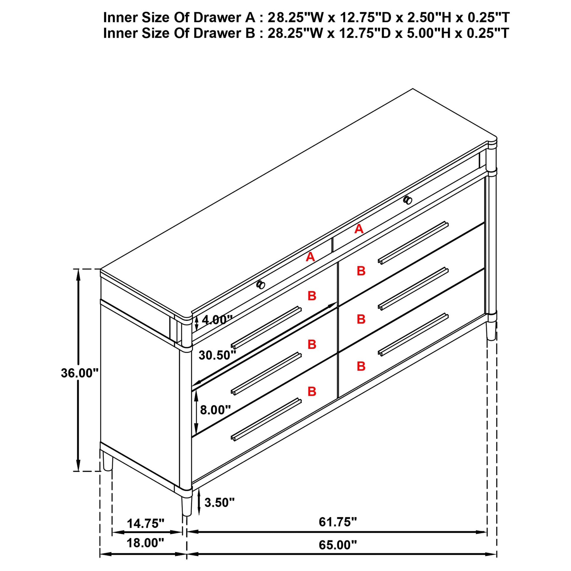  Coaster Furniture Gracemont 225073 8-drawer Bedroom Dresser Cabinet - White IMAGE 9