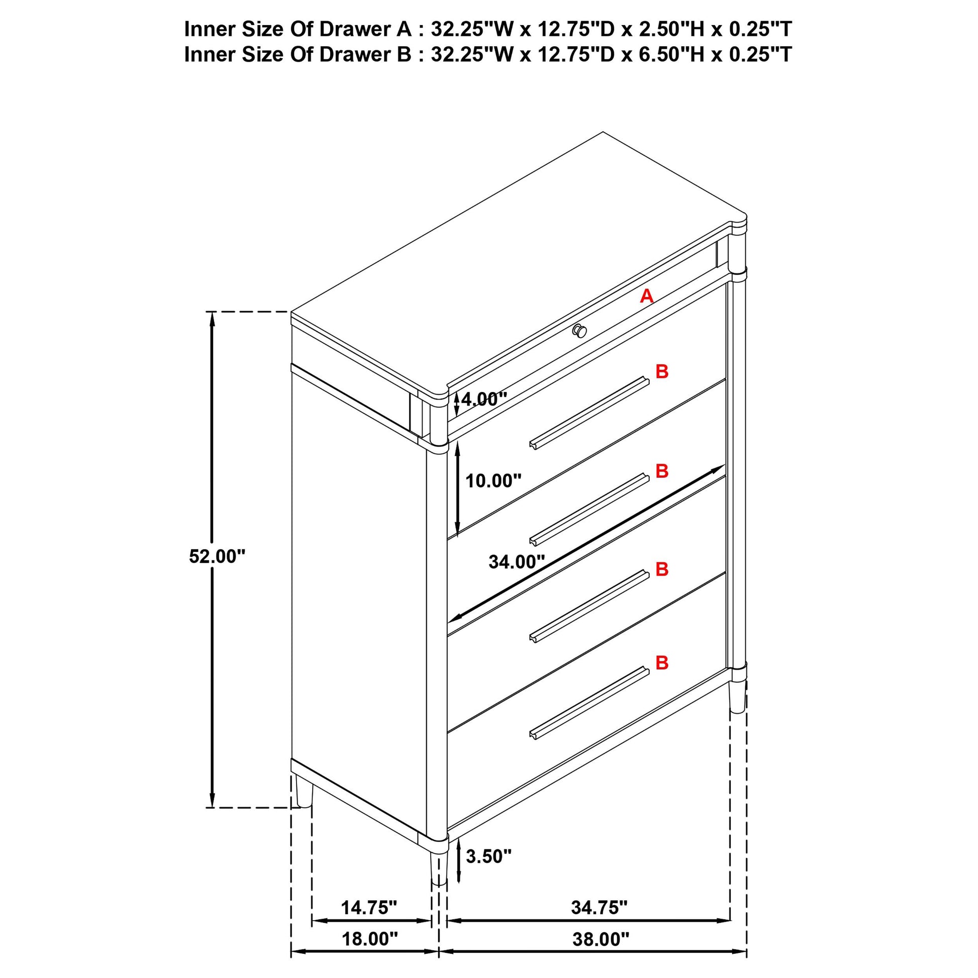  Coaster Furniture Gracemont 225075 5-drawer Bedroom Chest - White IMAGE 8