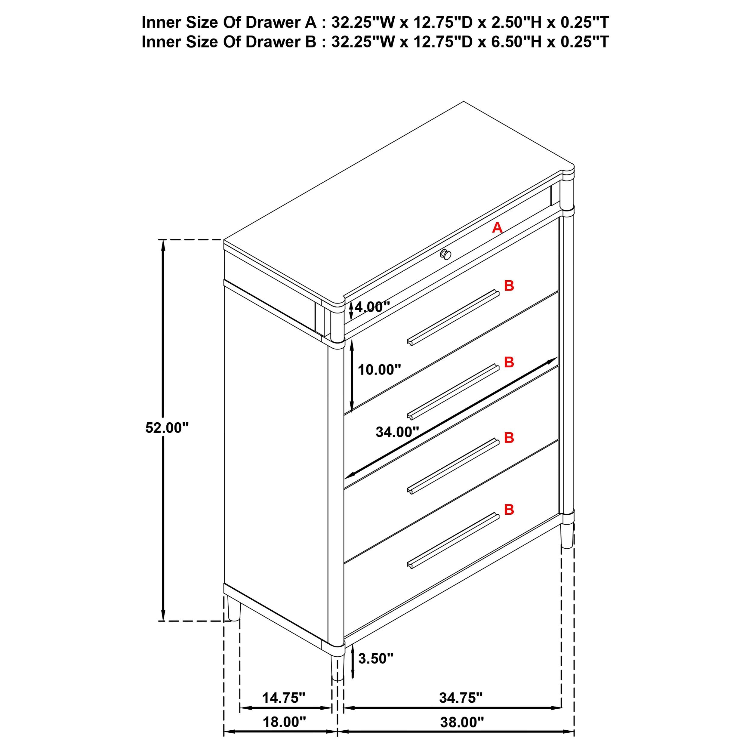  Coaster Furniture Gracemont 225075 5-drawer Bedroom Chest - White IMAGE 8