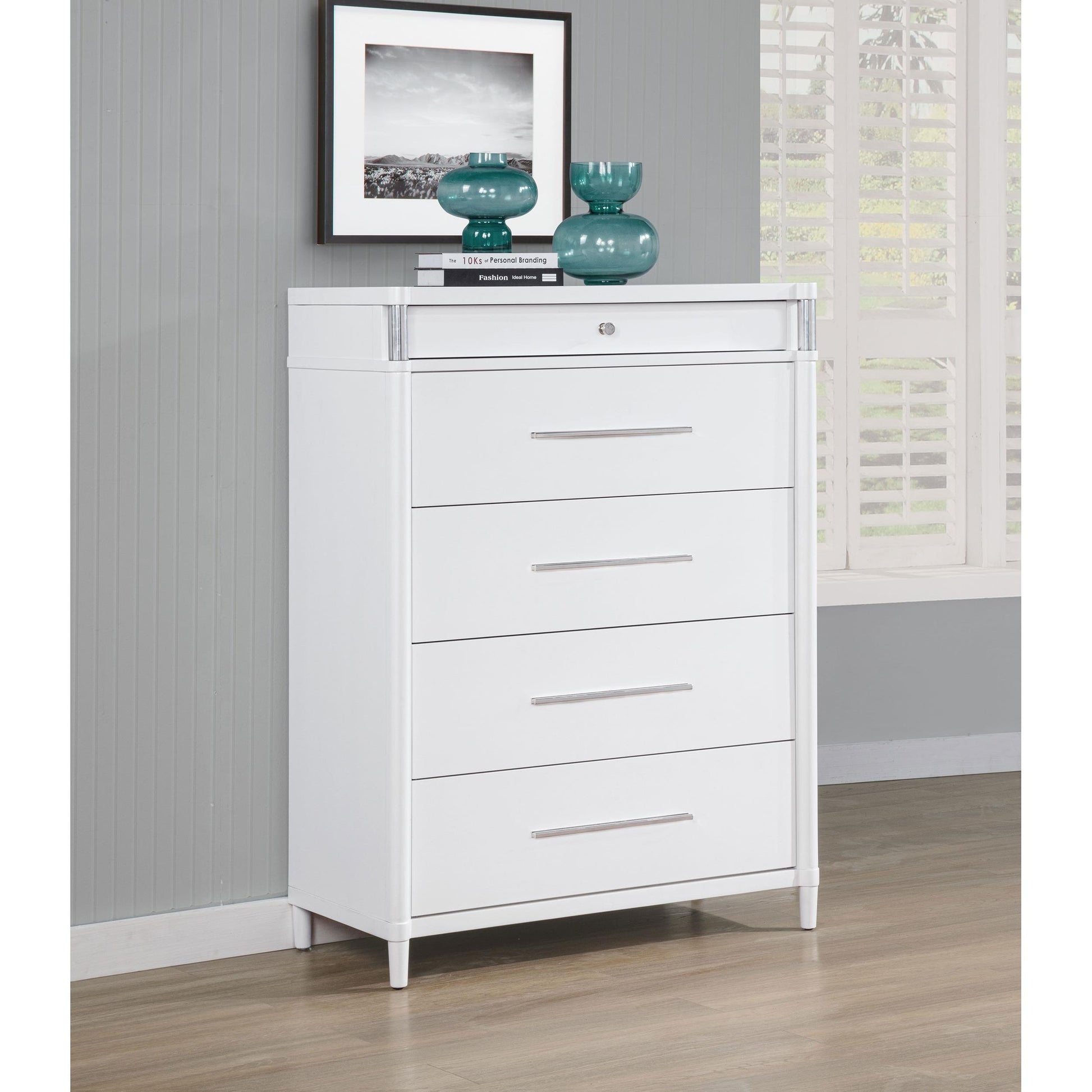  Coaster Furniture Gracemont 225075 5-drawer Bedroom Chest - White IMAGE 9