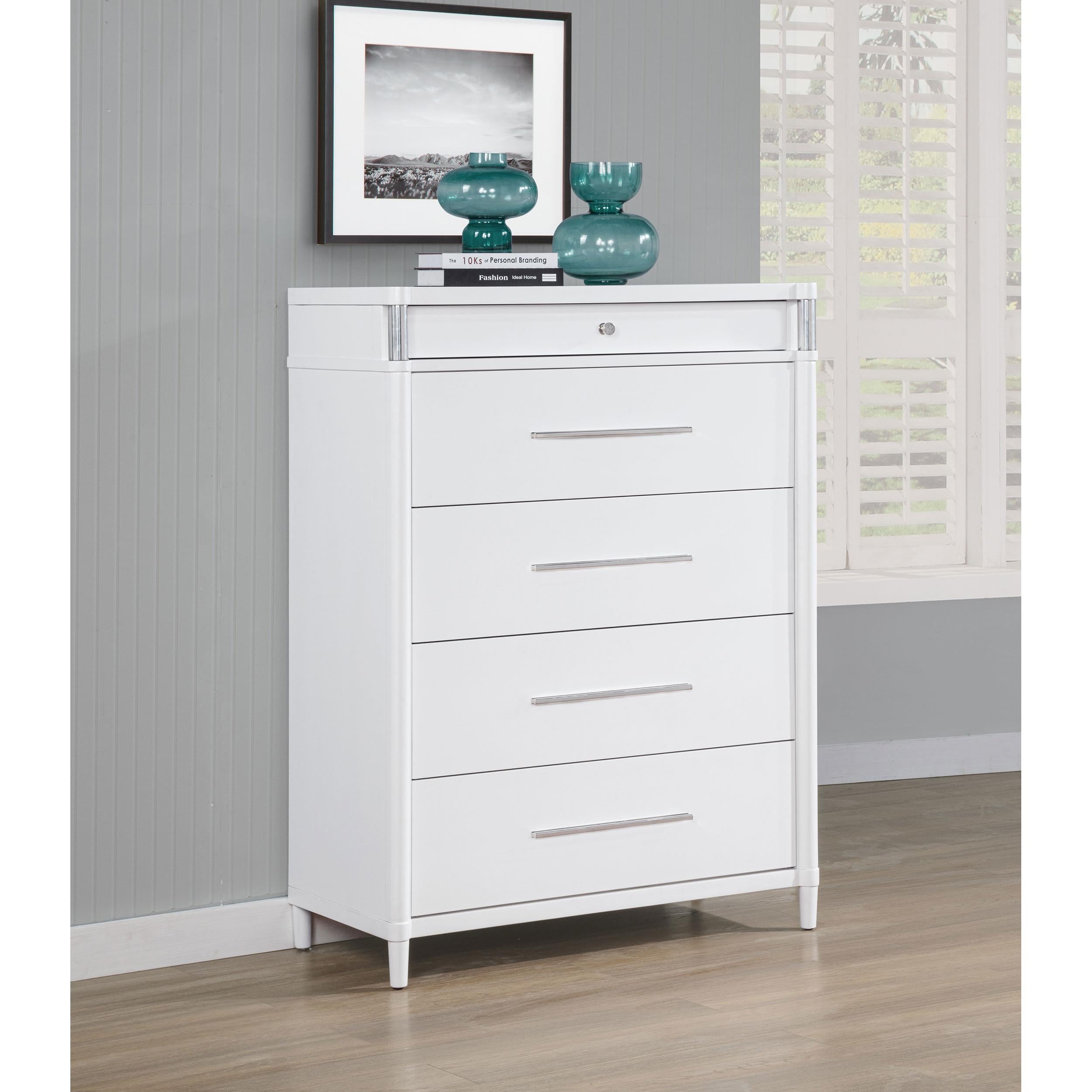  Coaster Furniture Gracemont 225075 5-drawer Bedroom Chest - White IMAGE 9