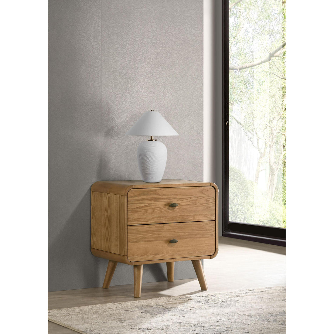  Coaster Furniture Robyn 225092 2-drawer Nightstand Bedside Table - Light Ash IMAGE 1