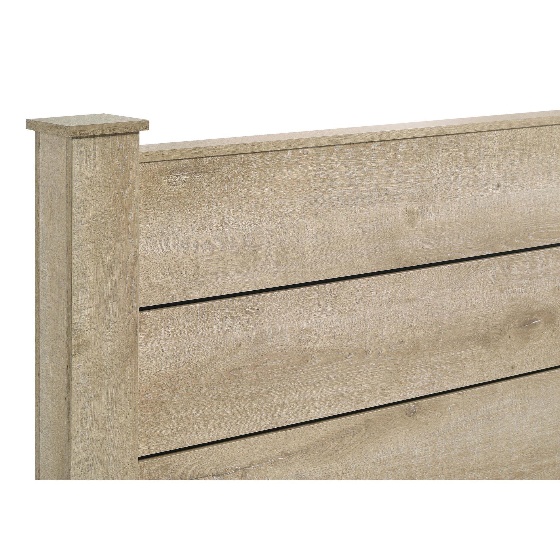  Coaster Furniture Oakglen 225101KE 55-inch Eastern King Panel Bed - Weathered Oak IMAGE 3
