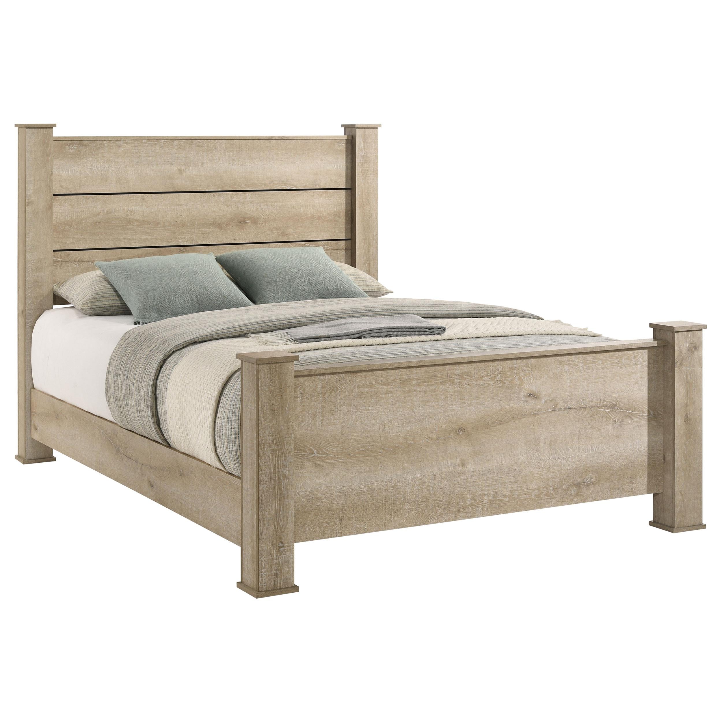  Coaster Furniture Oakglen 225101KE 55-inch Eastern King Panel Bed - Weathered Oak IMAGE 6