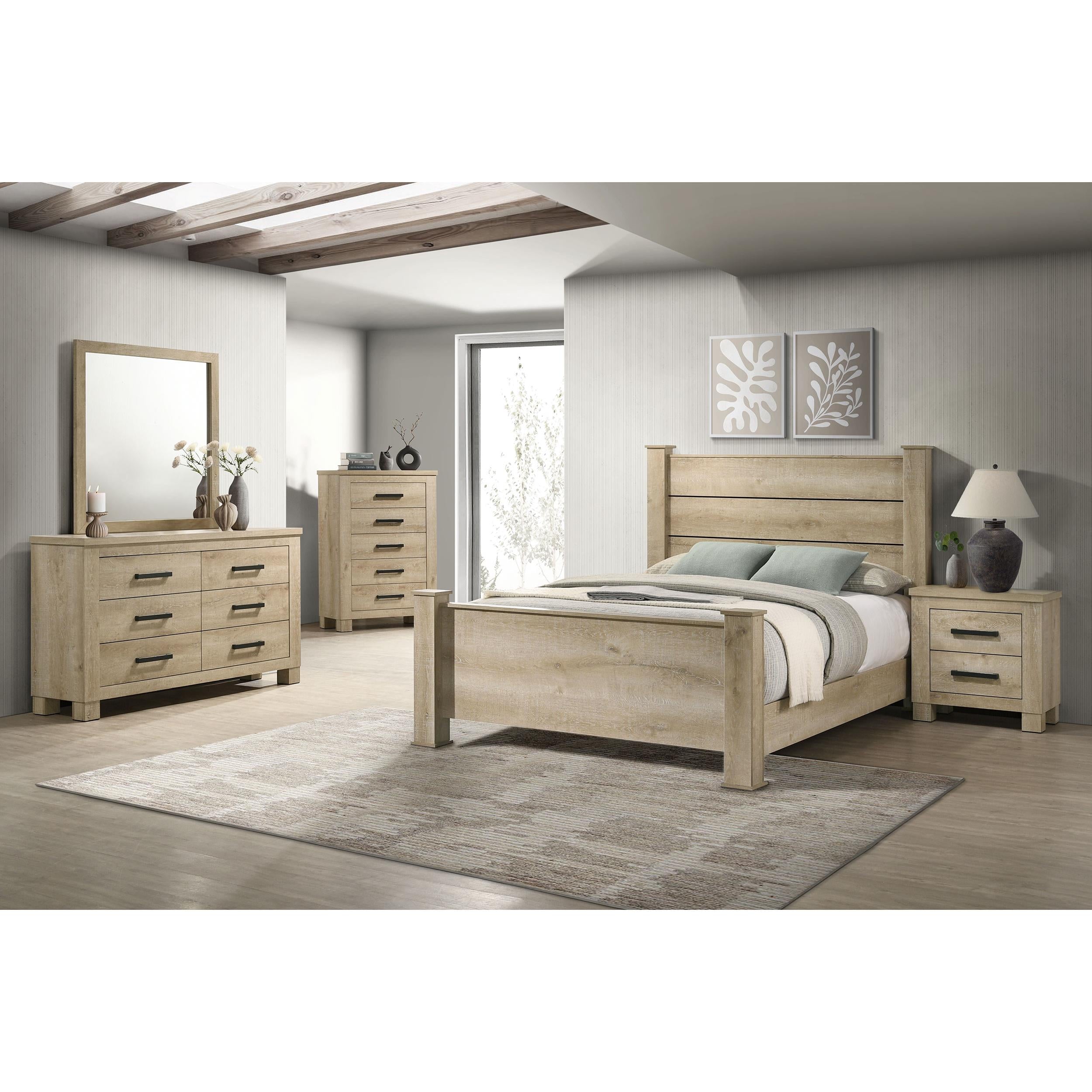  Coaster Furniture Oakglen 225101KE 55-inch Eastern King Panel Bed - Weathered Oak IMAGE 8