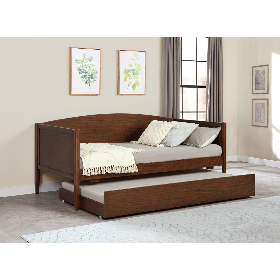  Coaster Furniture Bozeman 300686 Wood Twin Daybed With Trundle - Medium Walnut IMAGE 1