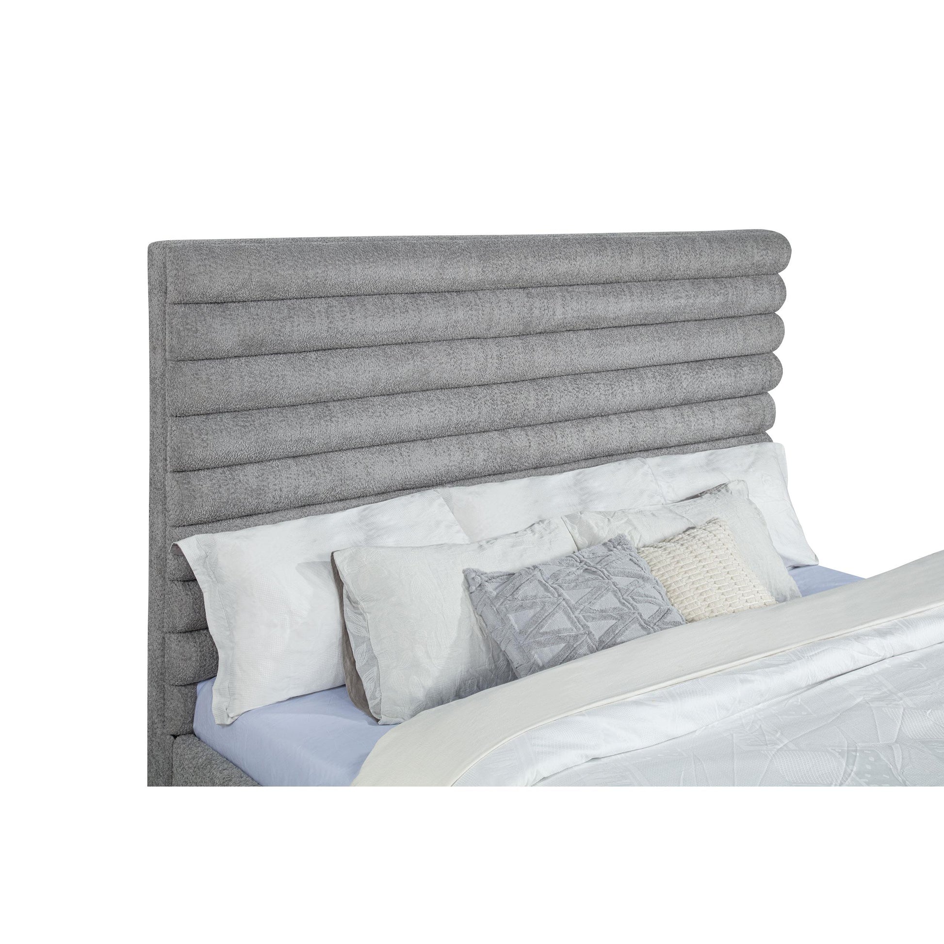  Coaster Furniture Patricia 300719KE 58-inch Boucle Upholstered Eastern King Bed - Grey IMAGE 4