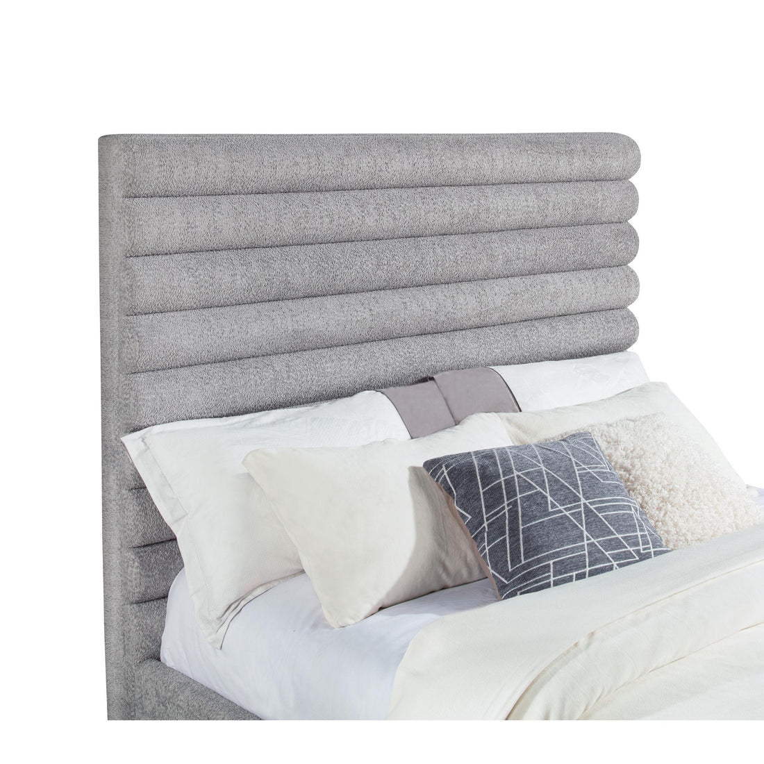  Coaster Furniture Patricia 300719Q 58-inch Boucle Upholstered Queen Bed - Grey IMAGE 1