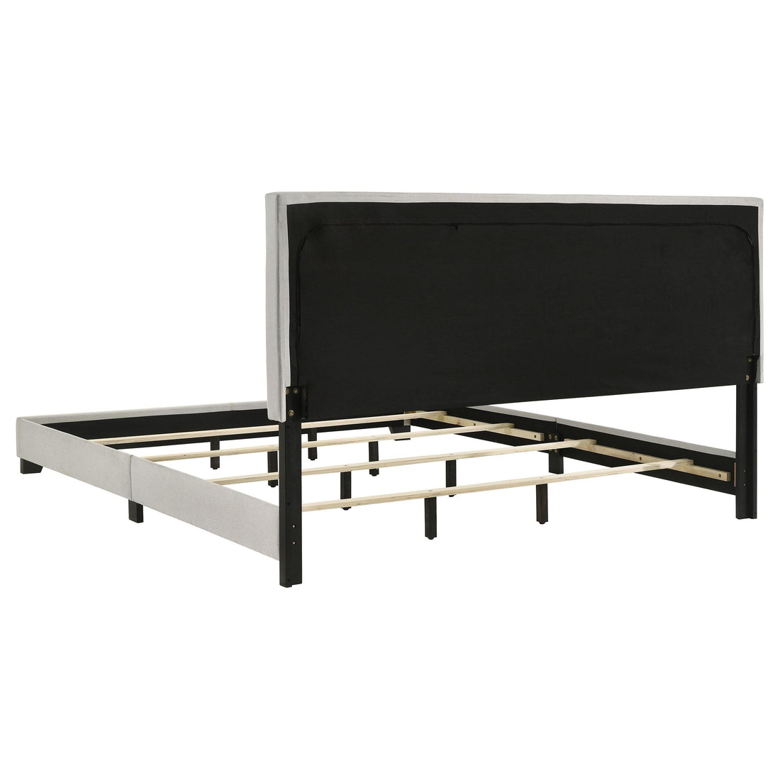  Coaster Furniture Dorian 300852KE Fabric Upholstered Eastern King Panel Bed - Cream IMAGE 1