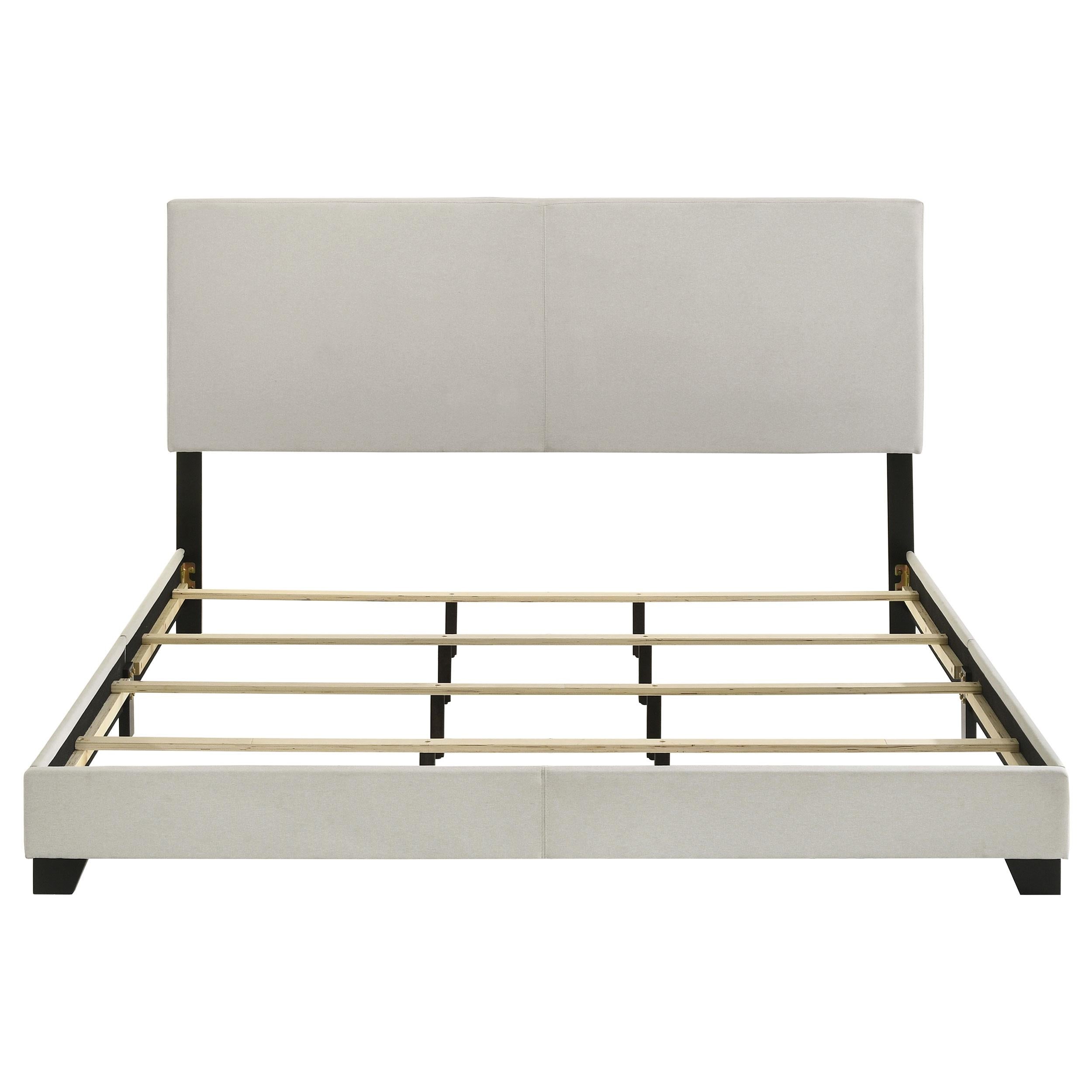  Coaster Furniture Dorian 300852KE Fabric Upholstered Eastern King Panel Bed - Cream IMAGE 5