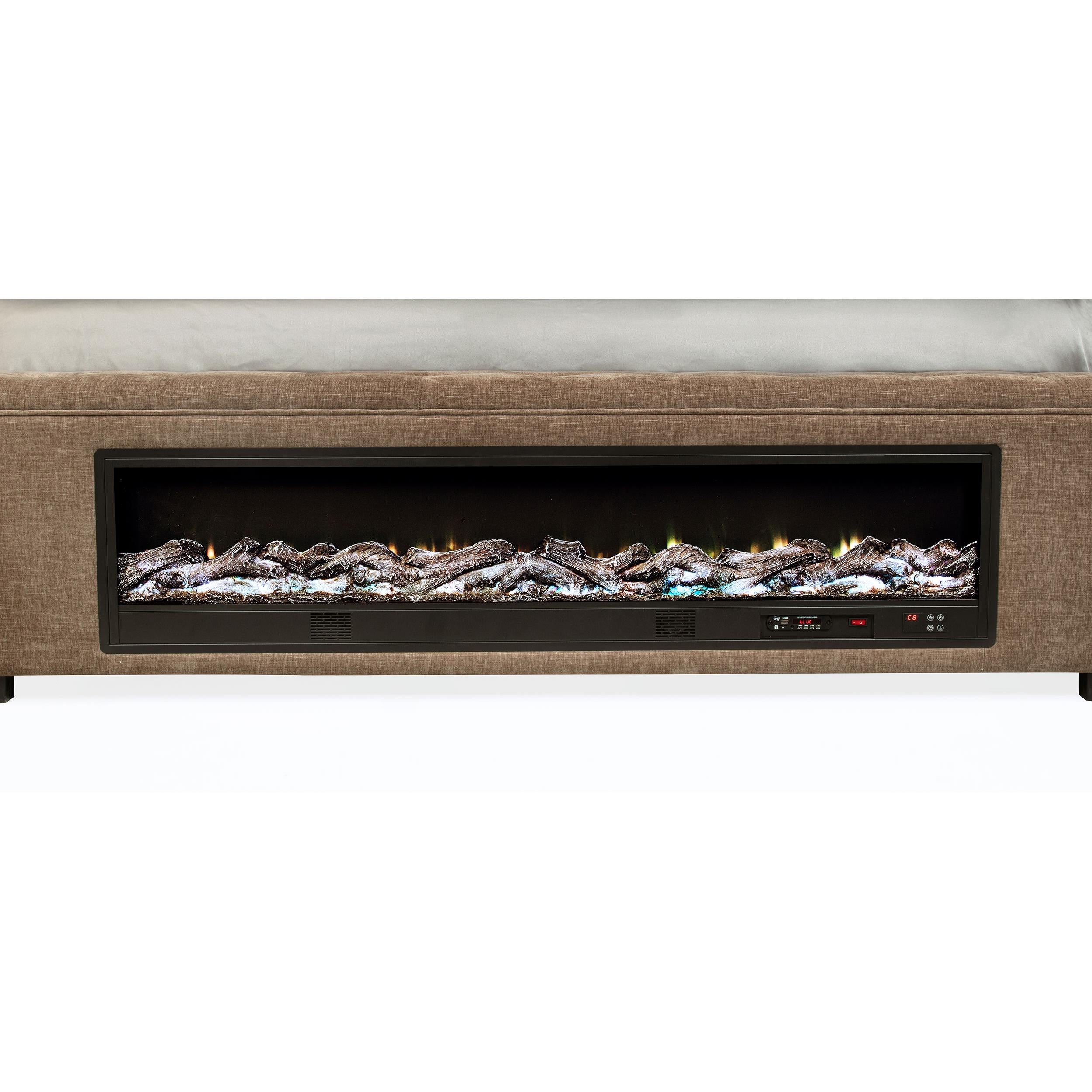  Coaster Furniture Senna 305811Q Upholstered Queen Audio Flame Visualizer Bed - Brown IMAGE 9