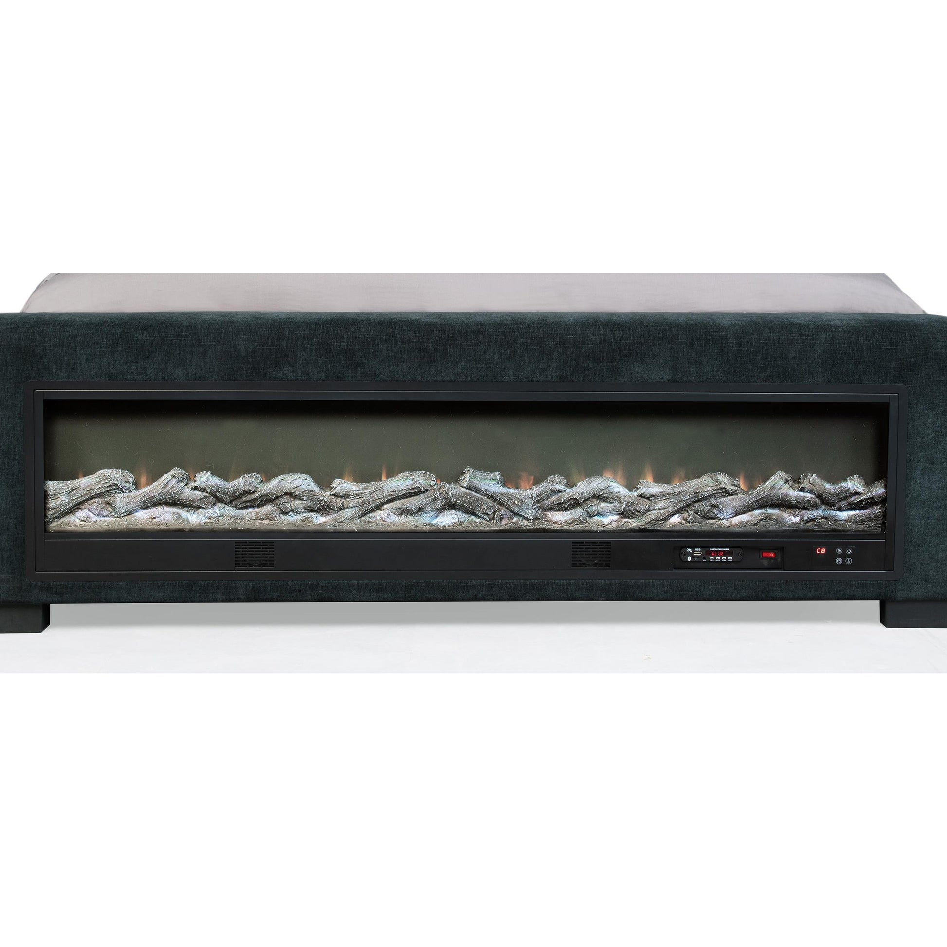  Coaster Furniture Preston 305821Q Upholstered Queen Audio Flame Visualizer Bed - Dark Blue IMAGE 8