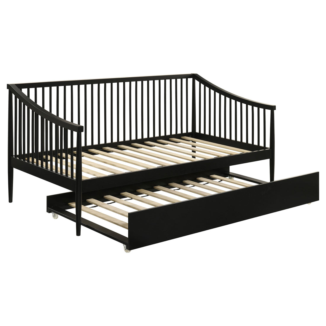  Coaster Furniture Delgado 310027 Windsor Twin Wood Daybed with Trundle - Black IMAGE 1