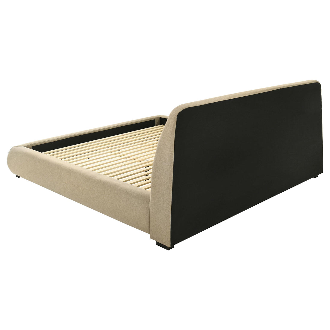  Coaster Furniture Mokena 310091KE 46-inch Upholstered Eastern King Platform Bed - Brown IMAGE 1