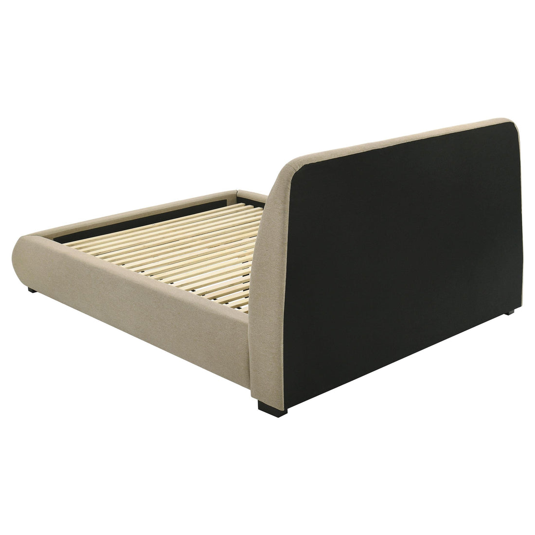  Coaster Furniture Mokena 310091Q 46-inch Upholstered Queen Platform Bed - Brown IMAGE 1