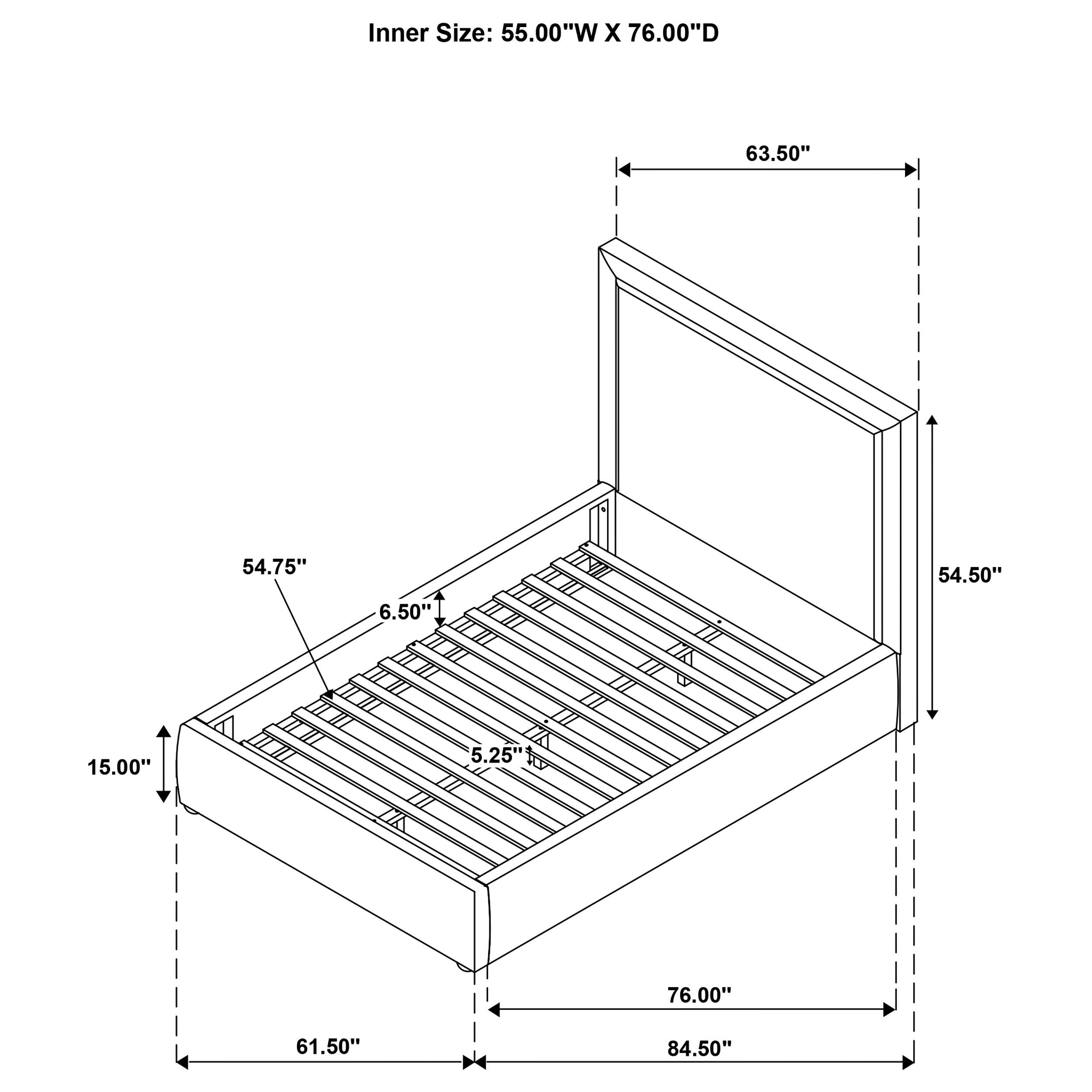 Coaster Furniture Lawson 315835MF 54-inch Upholstered Full Panel Platform Bed - Mushroom IMAGE 9