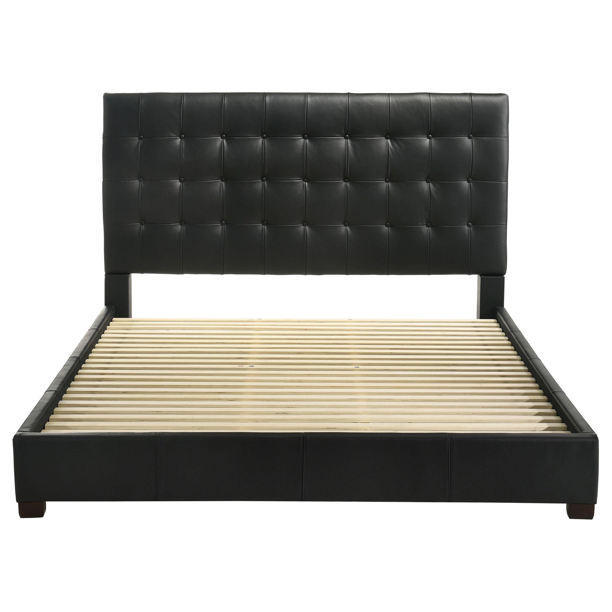  Coaster Furniture Medley 315911BLKKE Genuine Leather Eastern King Platform Bed - Black IMAGE 3