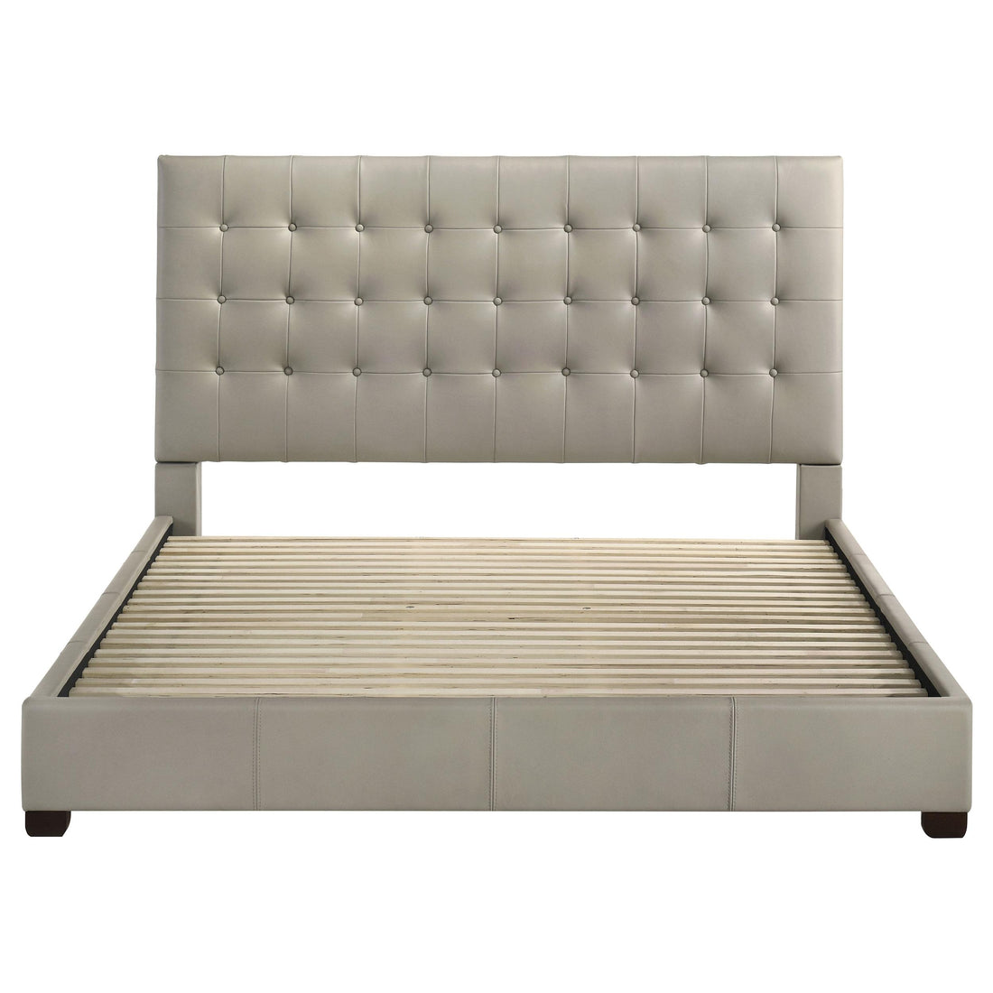  Coaster Furniture Medley 315911TANKE Genuine Leather Eastern King Platform Bed - Tan IMAGE 1