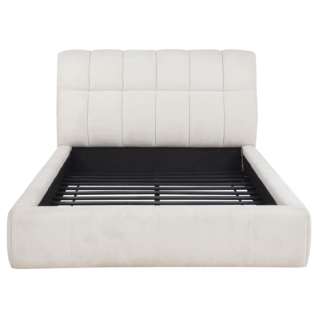  Coaster Furniture Nollet 315917CRMQ 48-inch Upholstered Queen Panel Platform Bed - Cream IMAGE 1