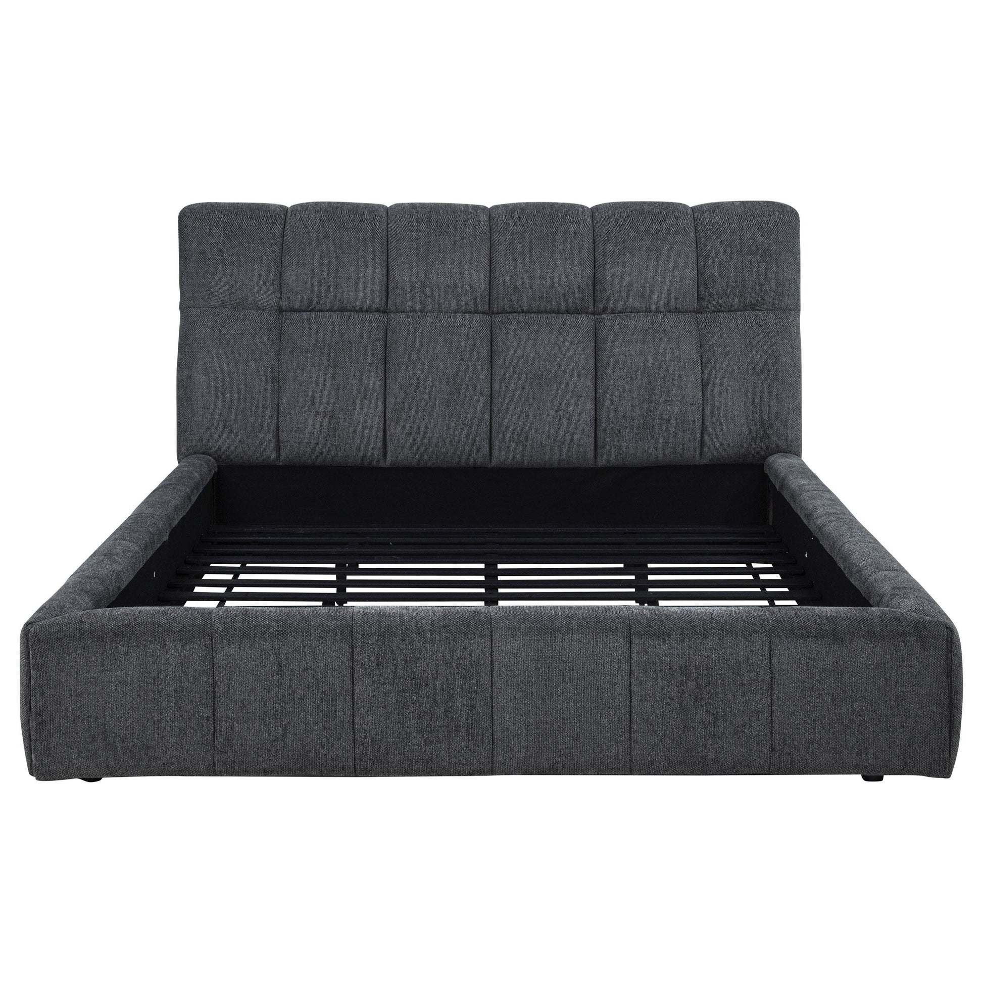  Coaster Furniture Nollet 315917GRYKE 48-inch Upholstered Eastern King Platform Bed - Grey IMAGE 4