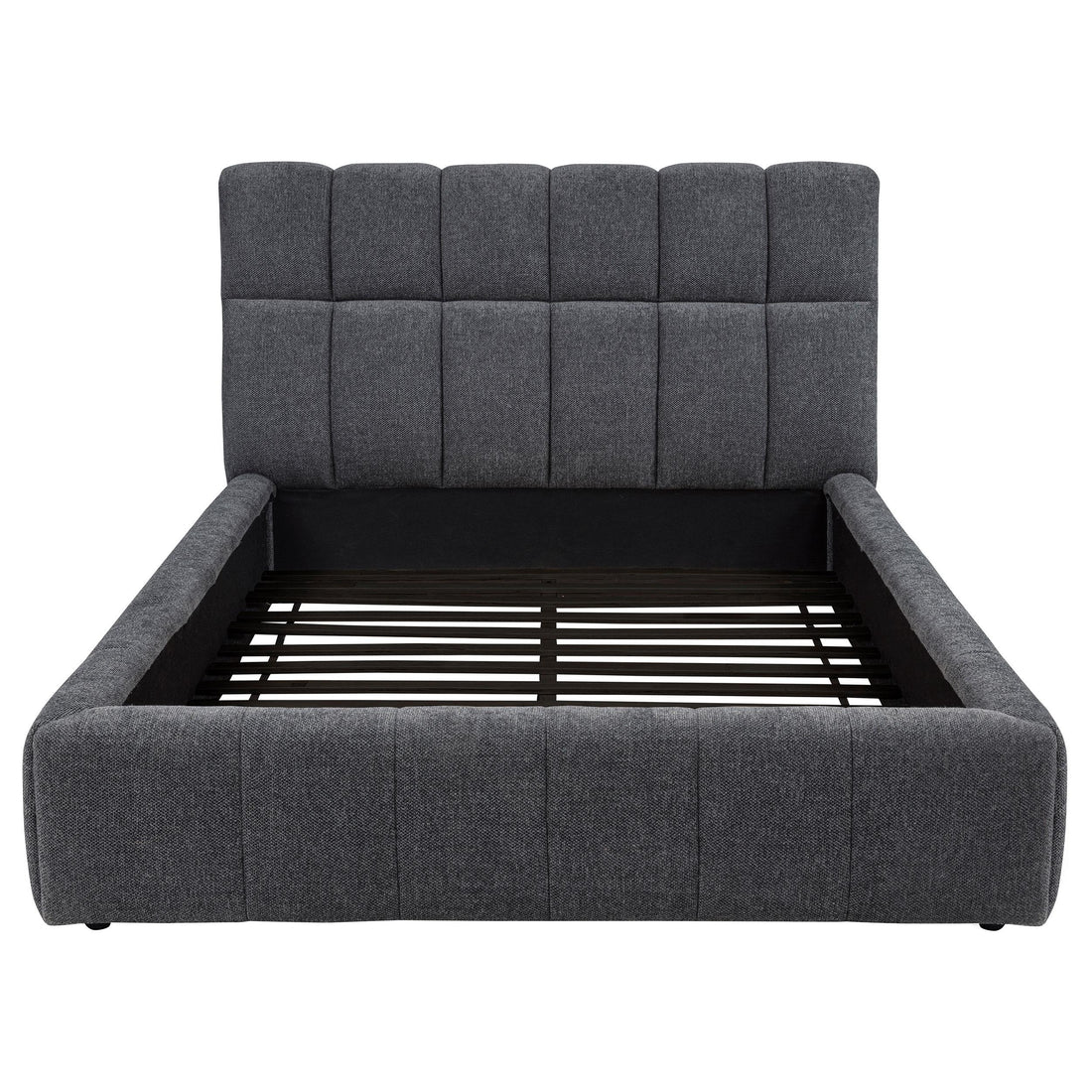  Coaster Furniture Nollet 315917GRYQ 48-inch Upholstered Queen Panel Platform Bed - Grey IMAGE 1