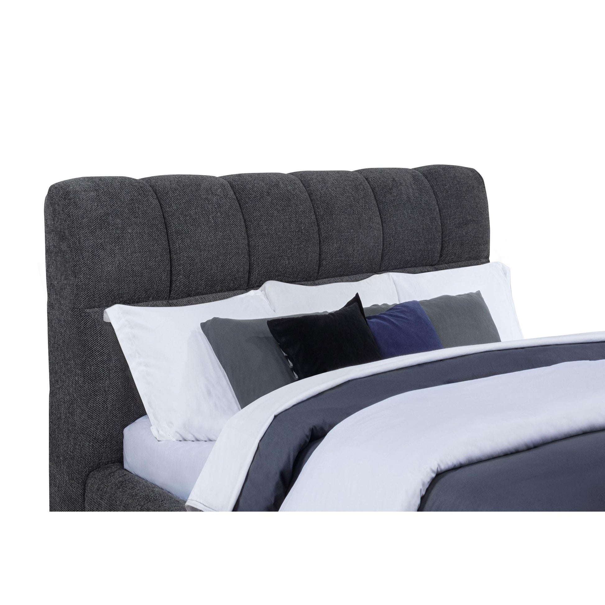  Coaster Furniture Nollet 315917GRYQ 48-inch Upholstered Queen Panel Platform Bed - Grey IMAGE 4