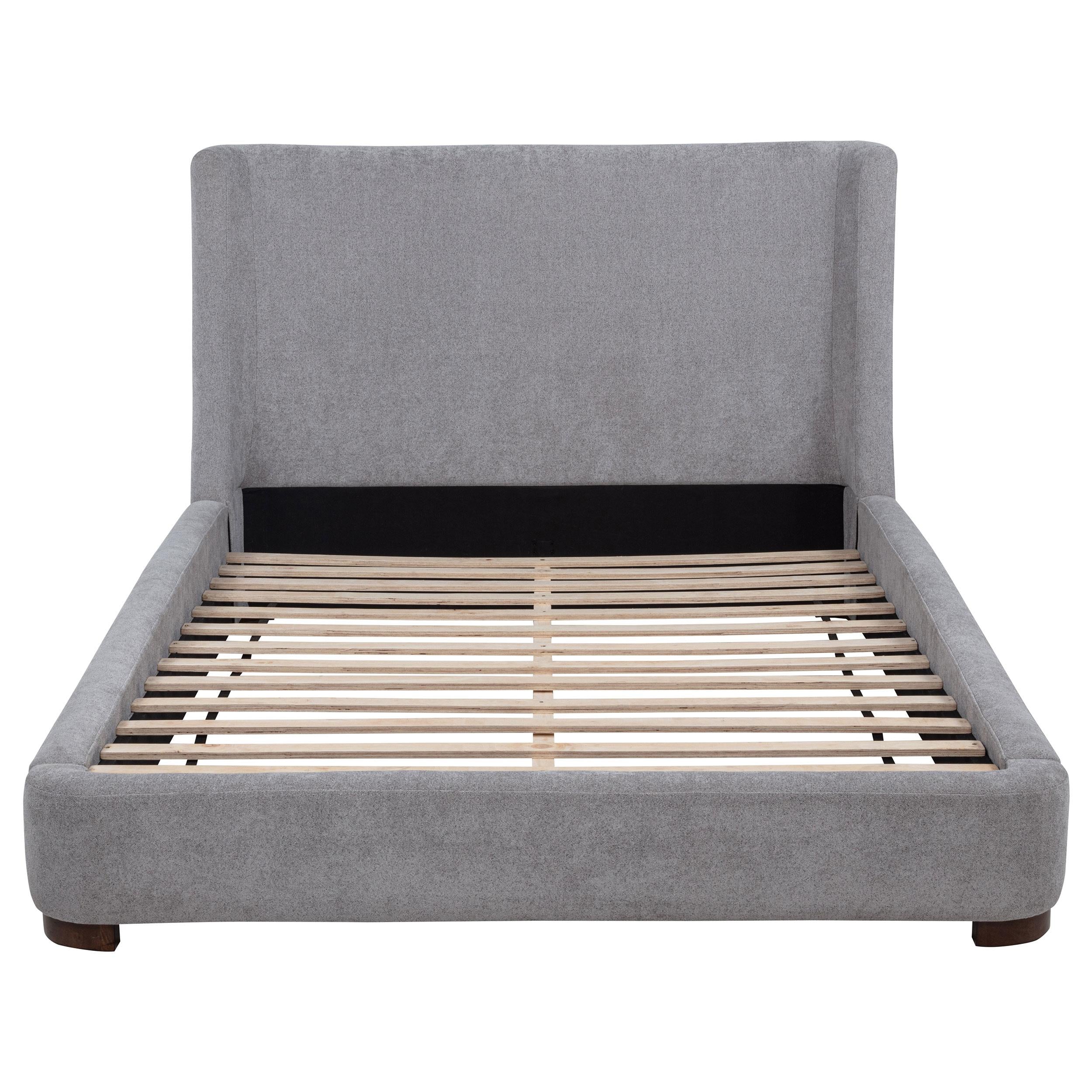  Coaster Furniture Rennes 315928KE Upholstered Eastern King Wingback Platform Bed - Grey IMAGE 5
