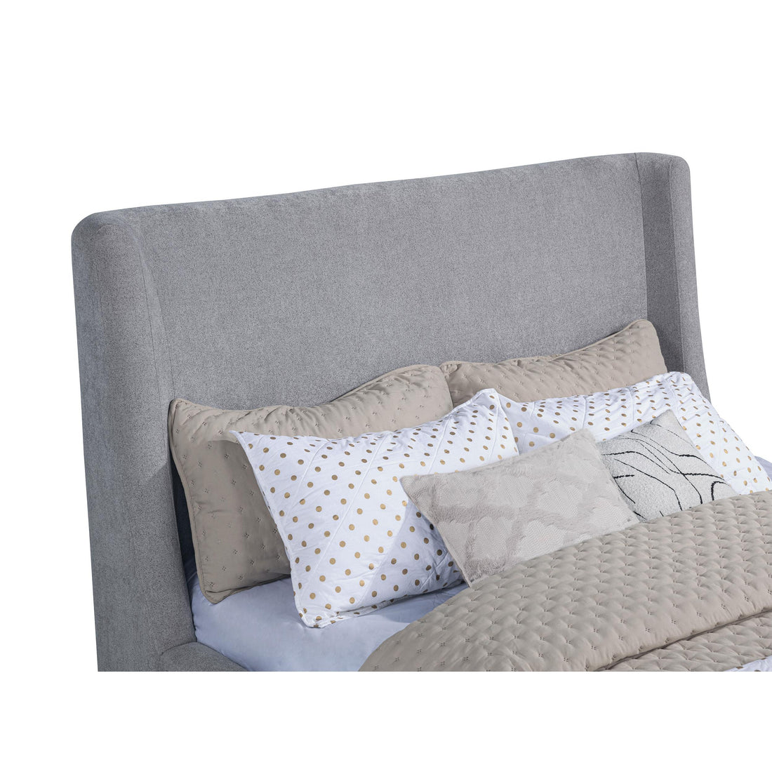  Coaster Furniture Rennes 315928Q Upholstered Queen Wingback Platform Bed - Grey IMAGE 1