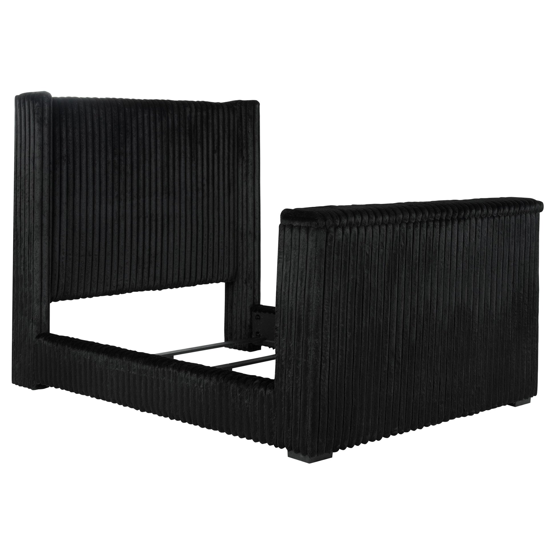  Coaster Furniture Centergrove 315945Q Upholstered Queen Wingback TV Bed - Black IMAGE 1