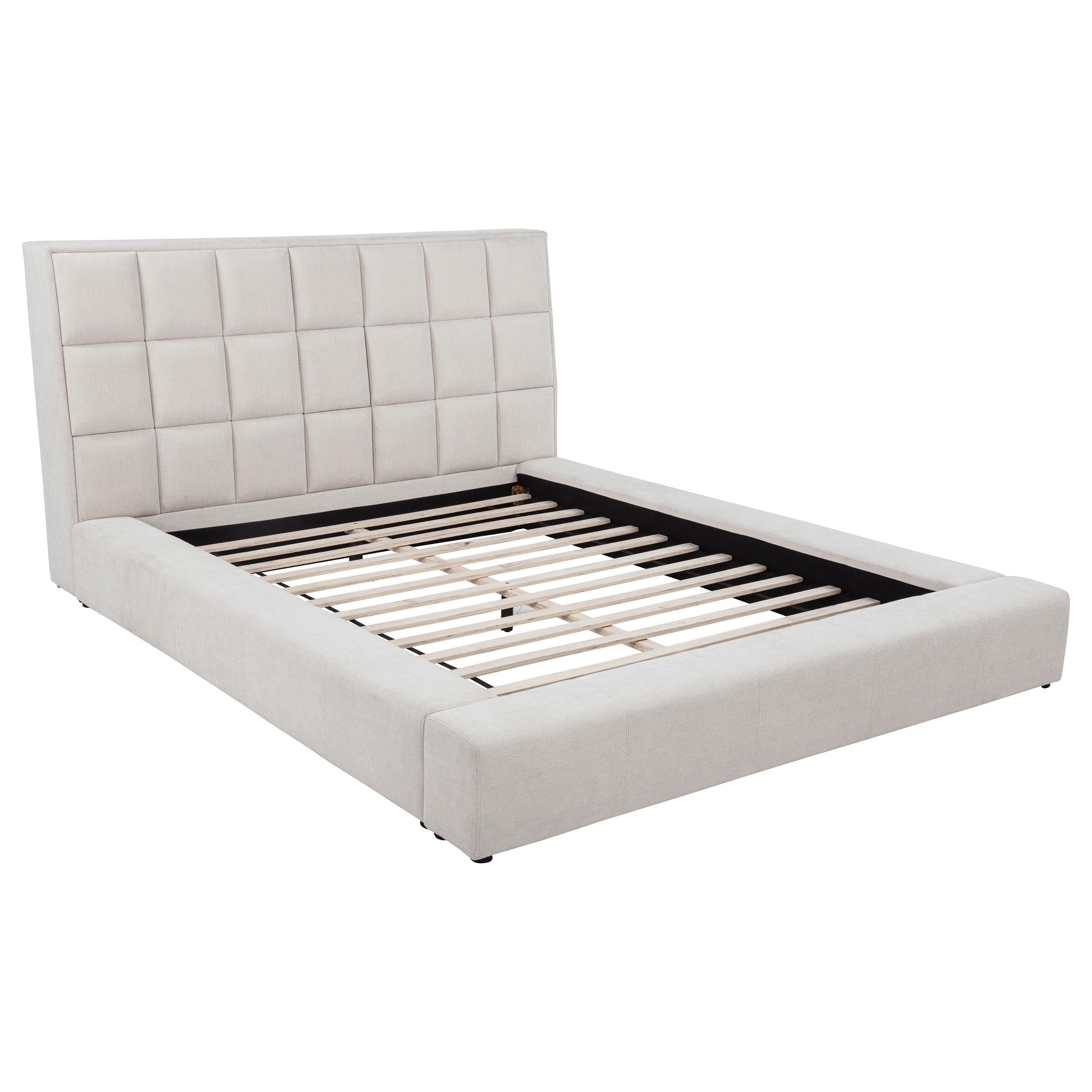  Coaster Furniture Dreux 315948CRMKE Upholstered Eastern King Panel Platform Bed - Cream IMAGE 2