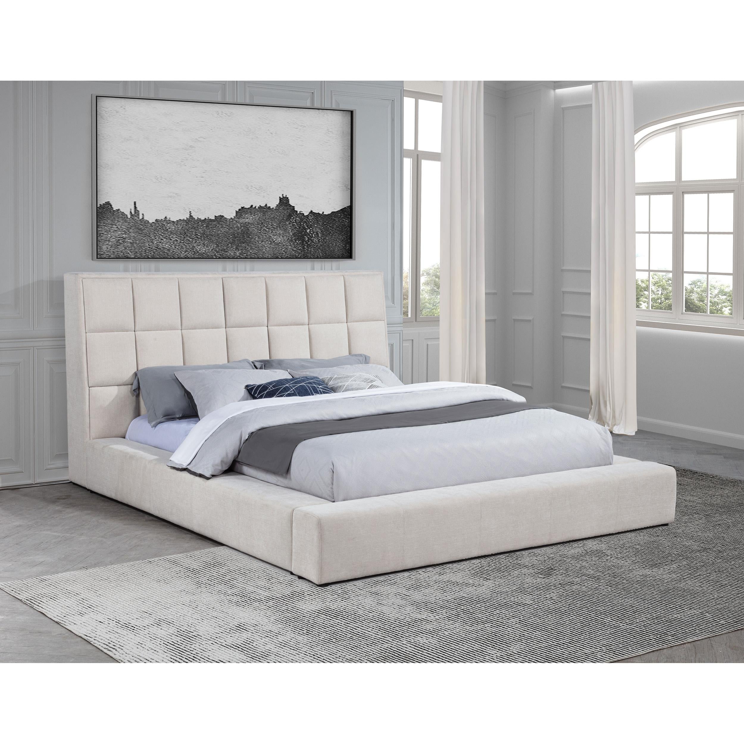  Coaster Furniture Dreux 315948CRMKE Upholstered Eastern King Panel Platform Bed - Cream IMAGE 6