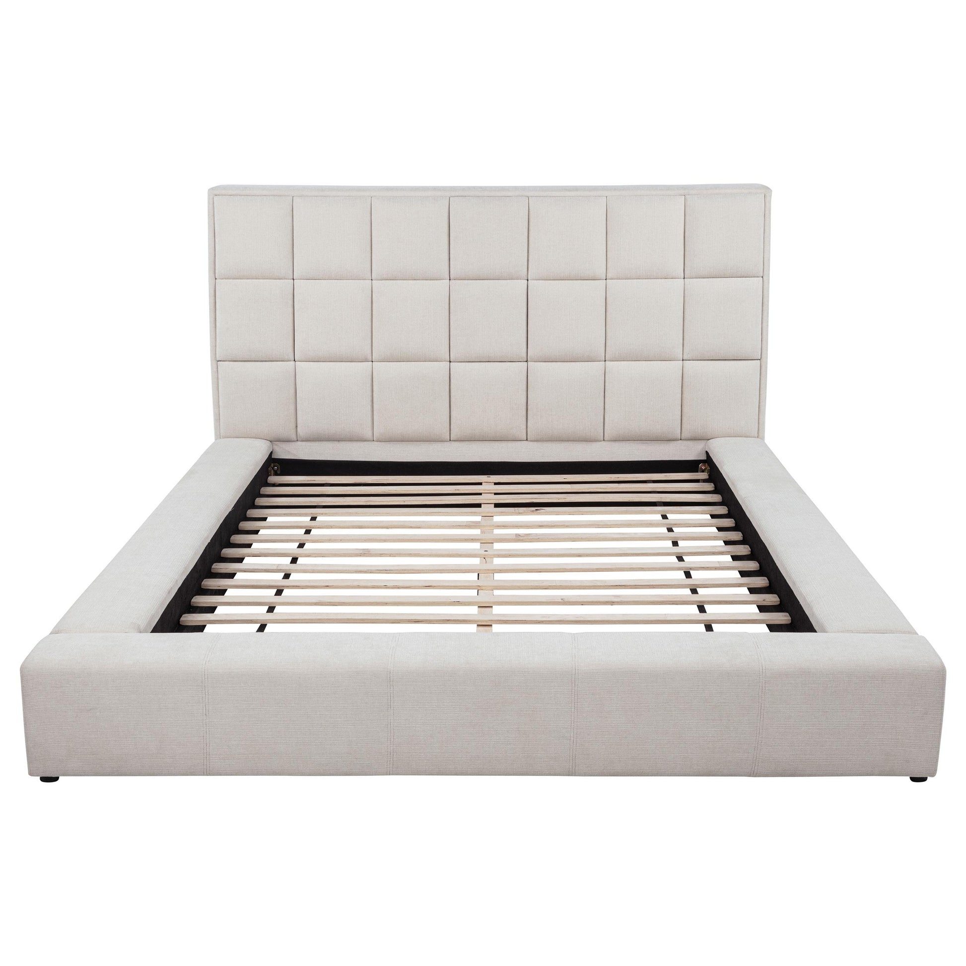  Coaster Furniture Dreux 315948CRMQ Upholstered Queen Panel Platform Bed - Cream IMAGE 4