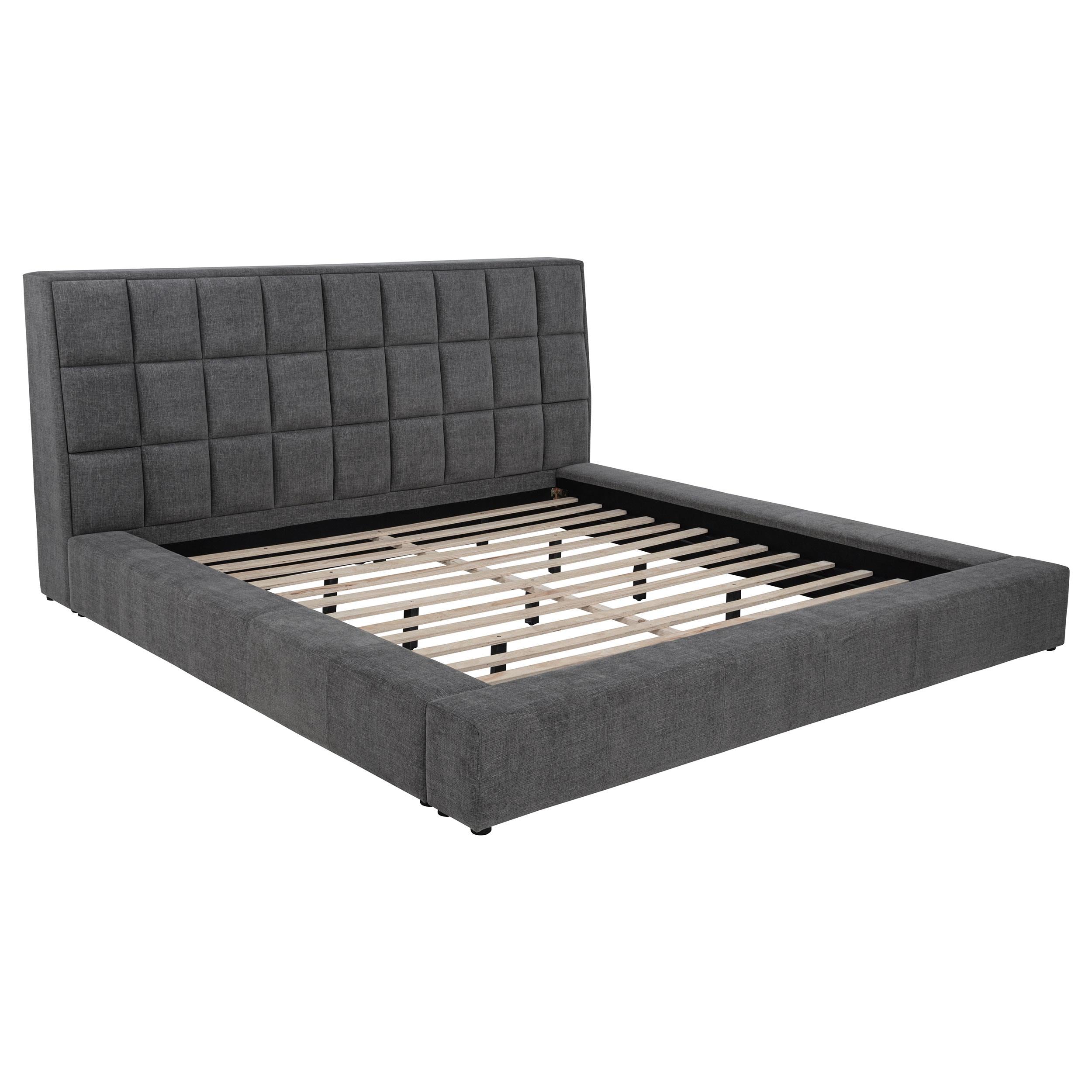  Coaster Furniture Dreux 315948GRYQ Upholstered Queen Panel Platform Bed - Grey IMAGE 2