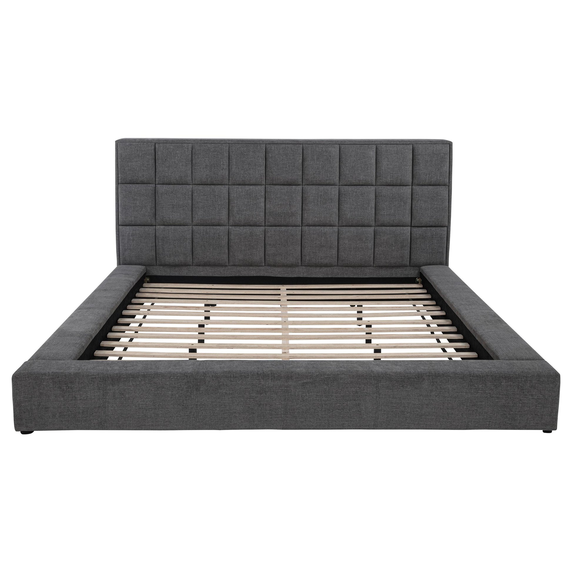  Coaster Furniture Dreux 315948GRYQ Upholstered Queen Panel Platform Bed - Grey IMAGE 6