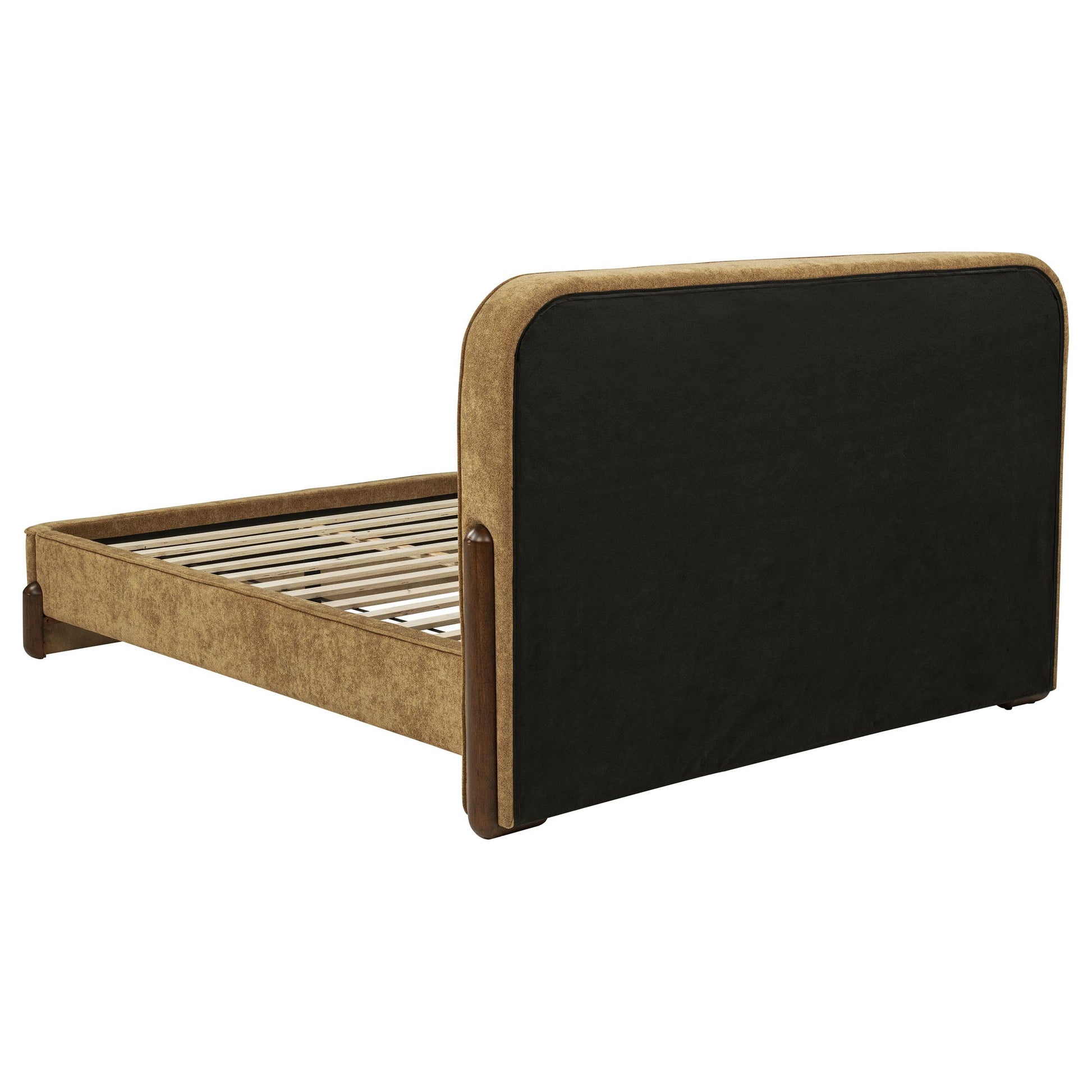  Coaster Furniture Baldacci 315954Q Upholstered Queen Platform Bed - Curry/Walnut IMAGE 5