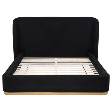  Coaster Furniture Blaire 315967BLKQ Upholstered Queen Wingback Platform Bed - Black IMAGE 1